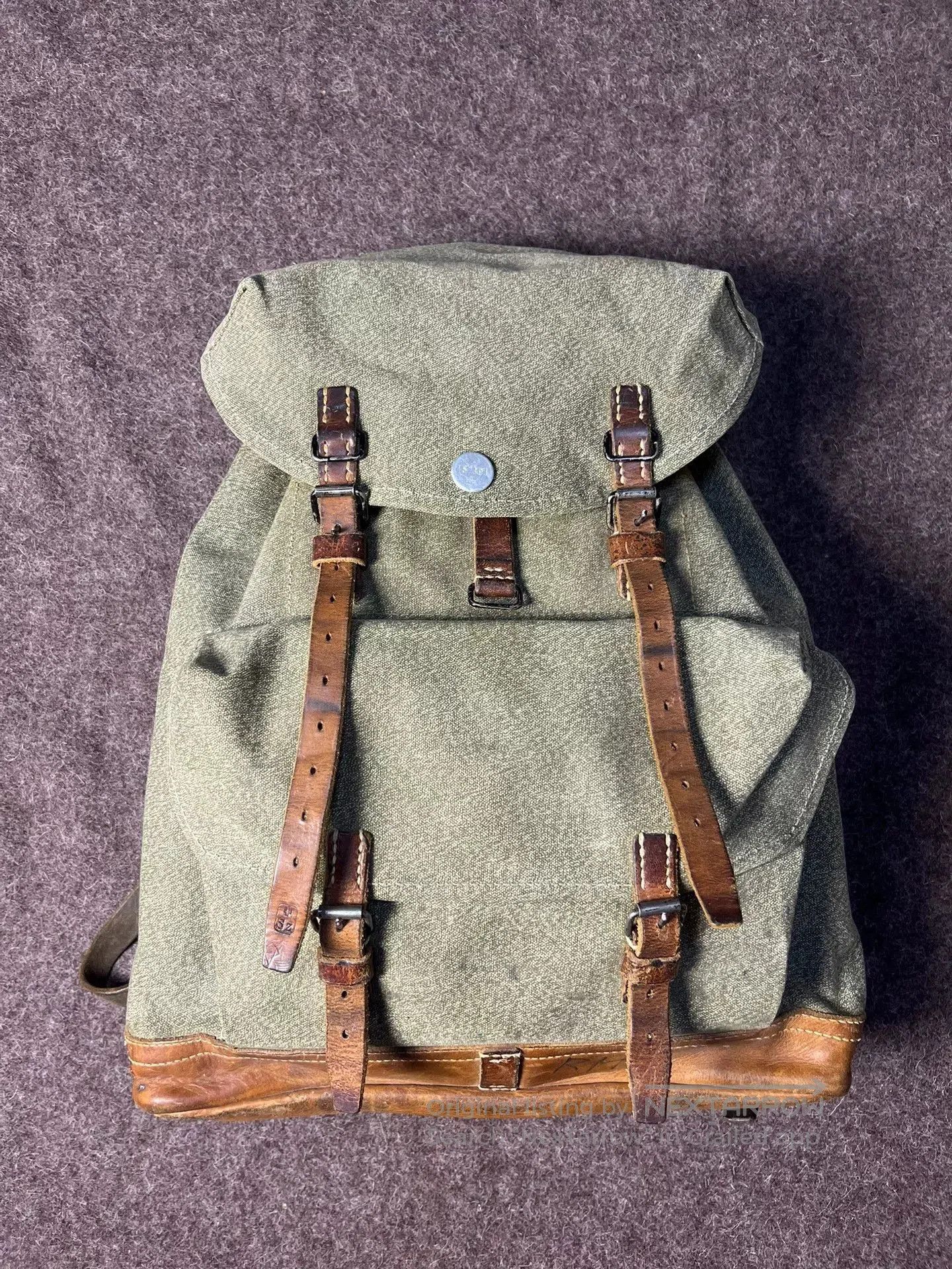 Vintage Swiss 1952 Military Pepper Salt Backpack. Size ONE SIZE - 1 Thumbnail