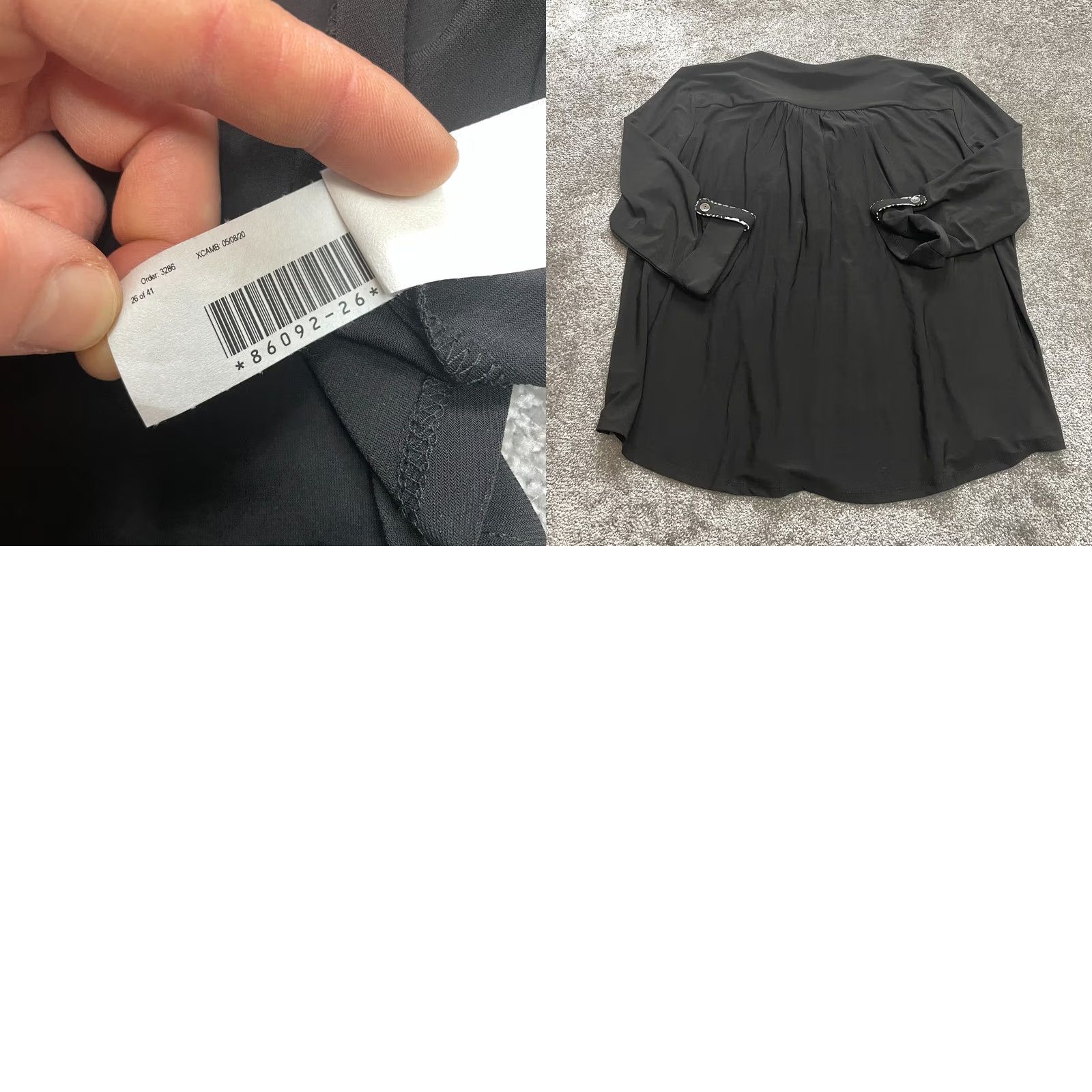 Vintage VINTAGE New Directions Blouse shirt Womens 2XL Black Long Sleeve Henley NWT Size XXL / US 16-18 / IT 52-54 - 9 Thumbnail