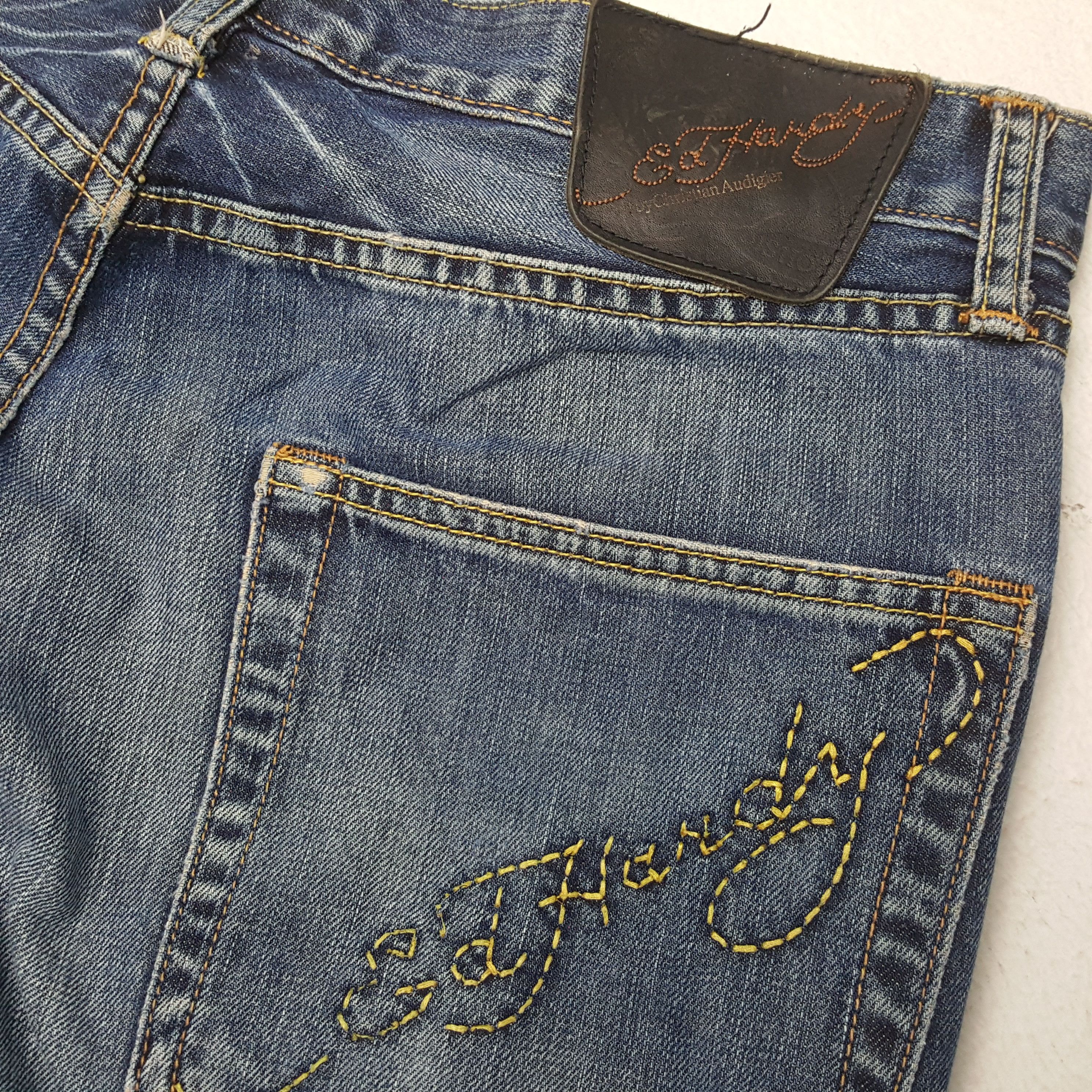 Christian Audigier × Ed Hardy × Vintage ED HARDY by CHRISTIAN AUDIGIER Fashion Style Custom Jeans Size US 33 - 14 Thumbnail