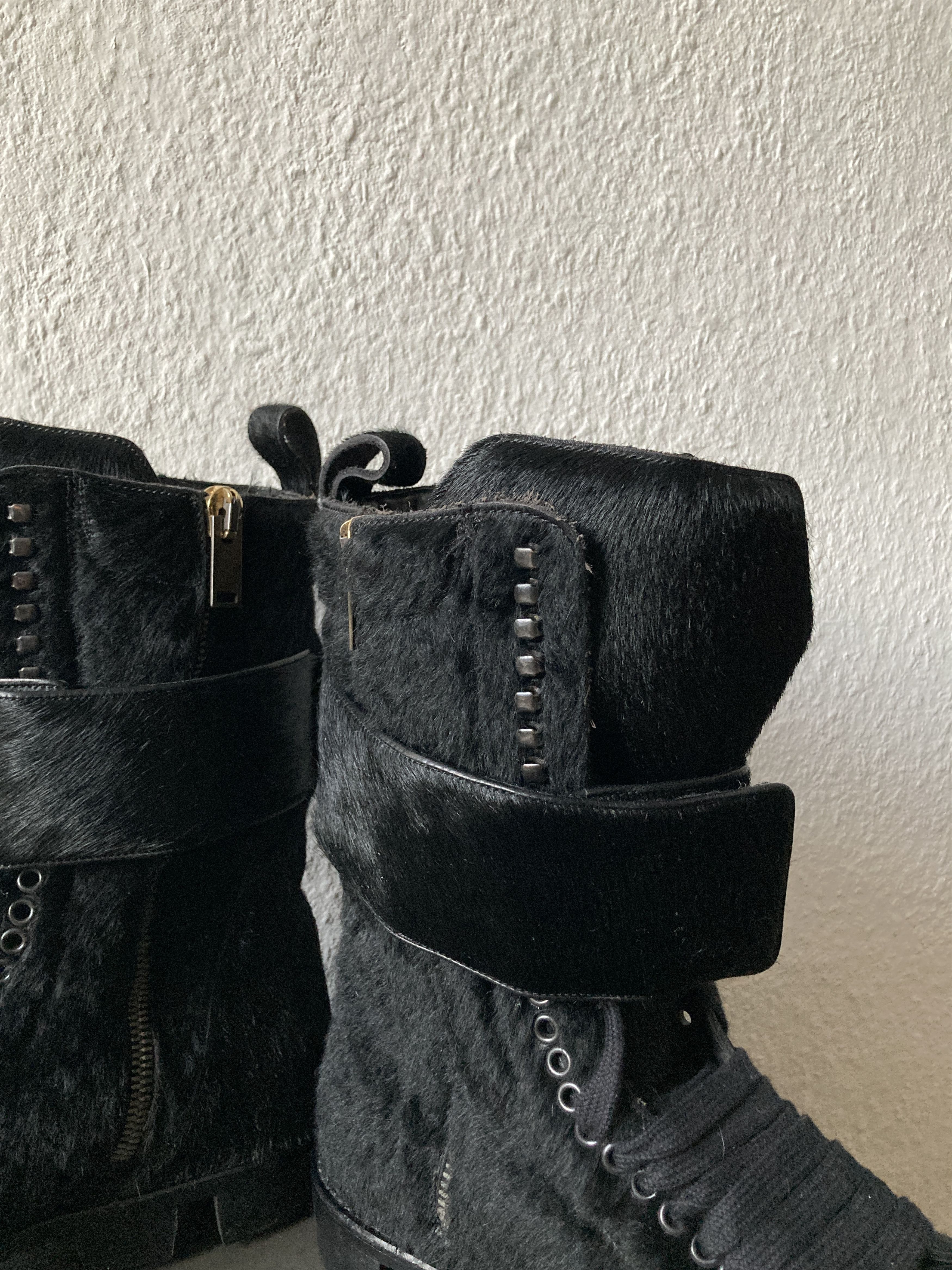 Rick Owens F/W 13 "PLINTH" Runway Pony Hair Hiker Megatooth Boots IT45 Size US 12 / EU 45 - 10 Thumbnail