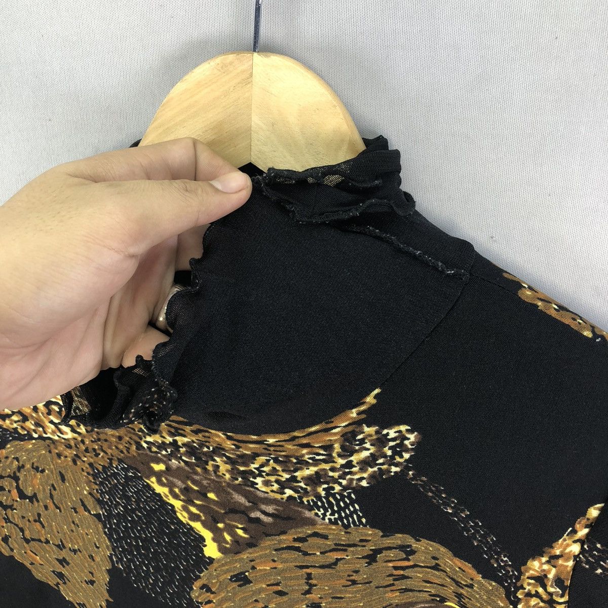 Other Gold Abstract Print Fitted Top - Jean Paul Gaultier Style Size M / US 6-8 / IT 42-44 - 12 Thumbnail