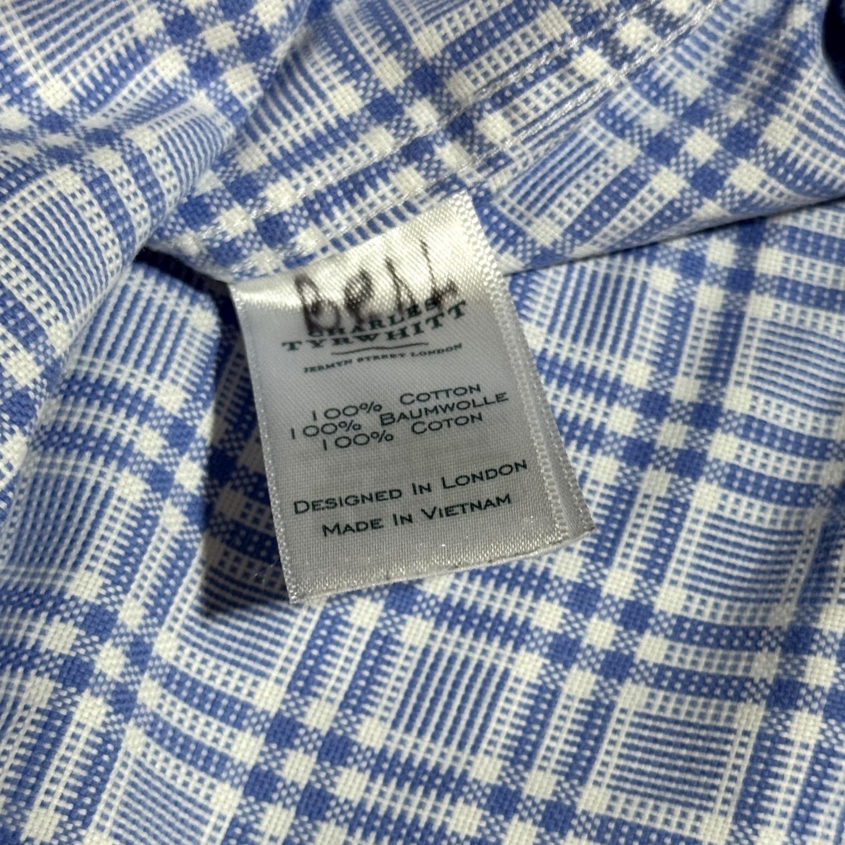 Charles Tyrwhitt Charles Tyrwhitt Shirt Mens 16 35 Blue White Plaid Slim Fit Button Down Cotton Dress Shirt Mens Size US L / EU 52-54 / 3 - 5 Thumbnail