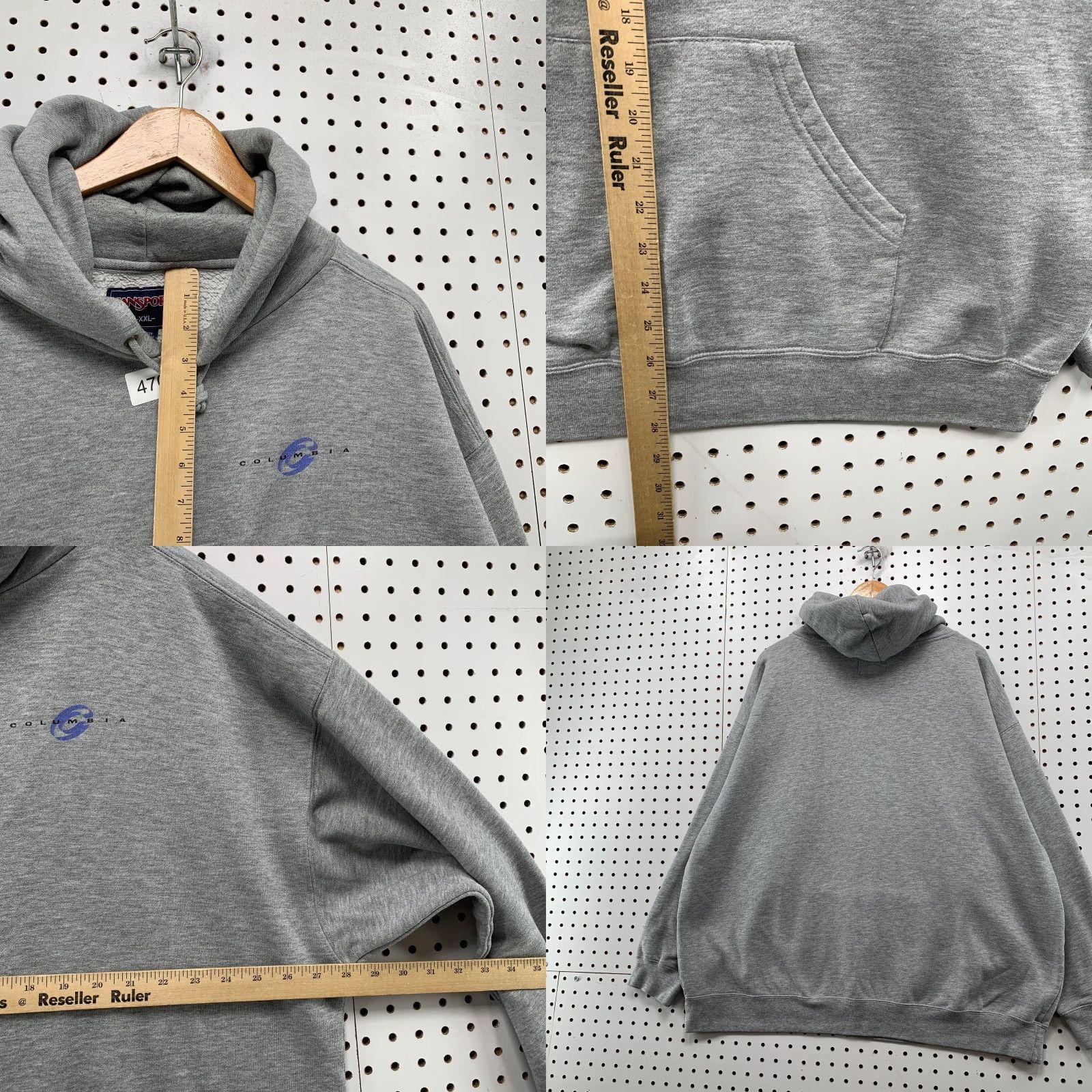 Jansport VINTAGE Columbia College Hoodie Sweatshirt Mens 2XL Gray Fleece Hooded Pullover Size US XXL / EU 58 / 5 - 8 Thumbnail
