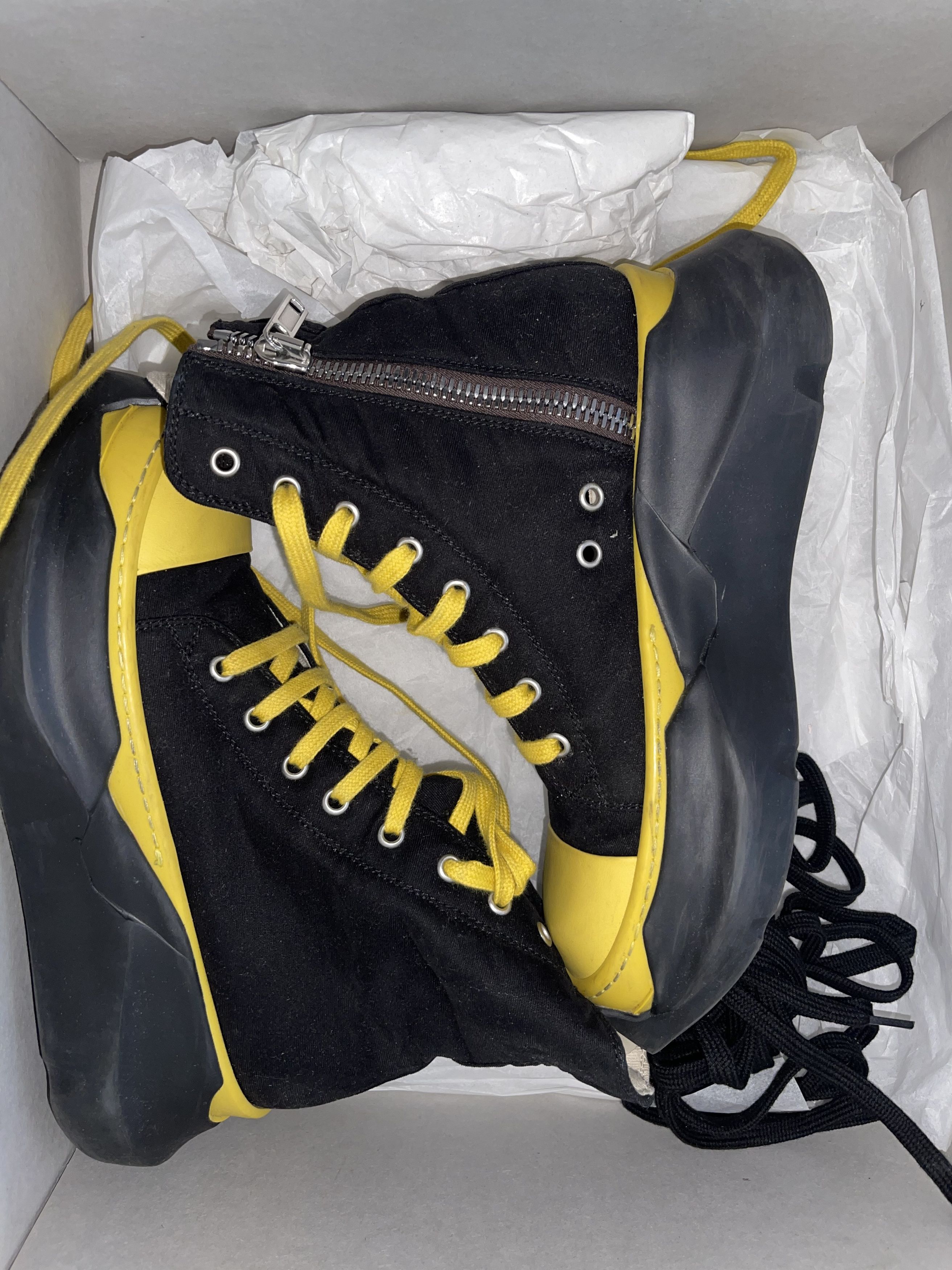 Rick Owens Drkshdw Rick Owens DRKSHDW Abstract Ramones Black and Yellow SS21 Size US 7 / IT 37 - 1 Thumbnail