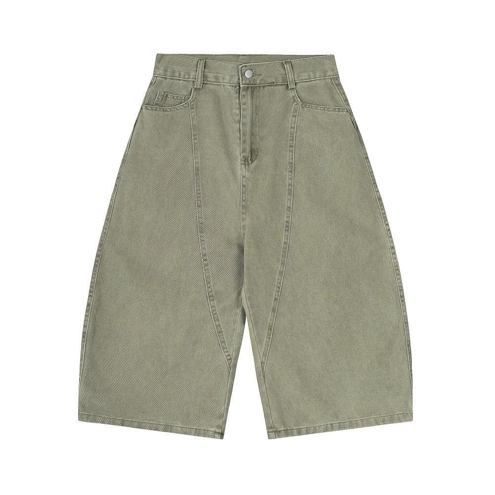 Jean Men's street stitching washed loose scimitar denim shorts Size US 32 / EU 48 - 2 Thumbnail