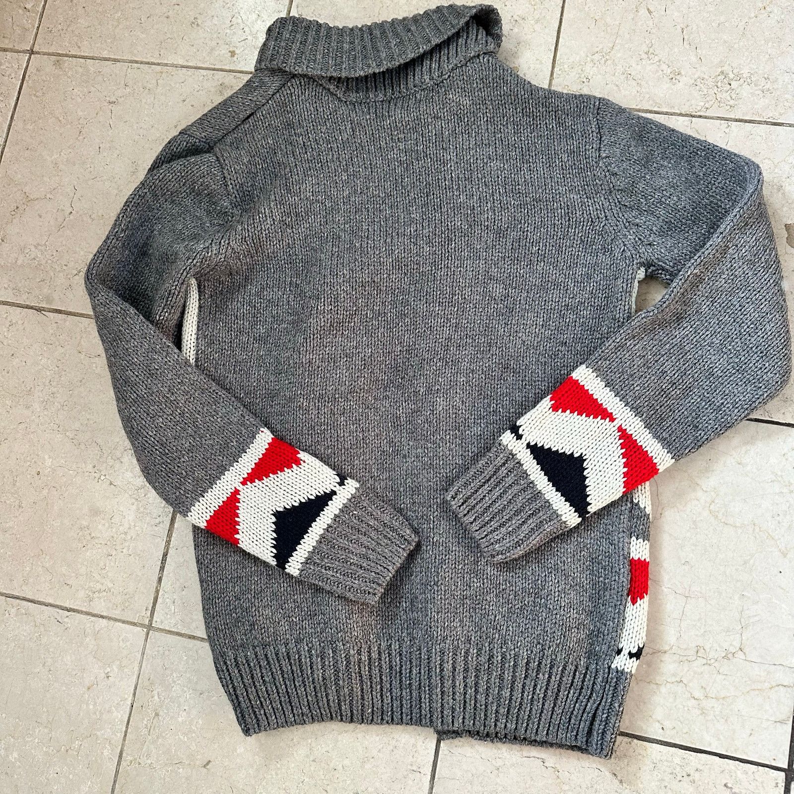 Forever 21 21 Men XS heavy knit front zip cardigan sweater bear gray Size US XS / EU 42 / 0 - 3 Thumbnail