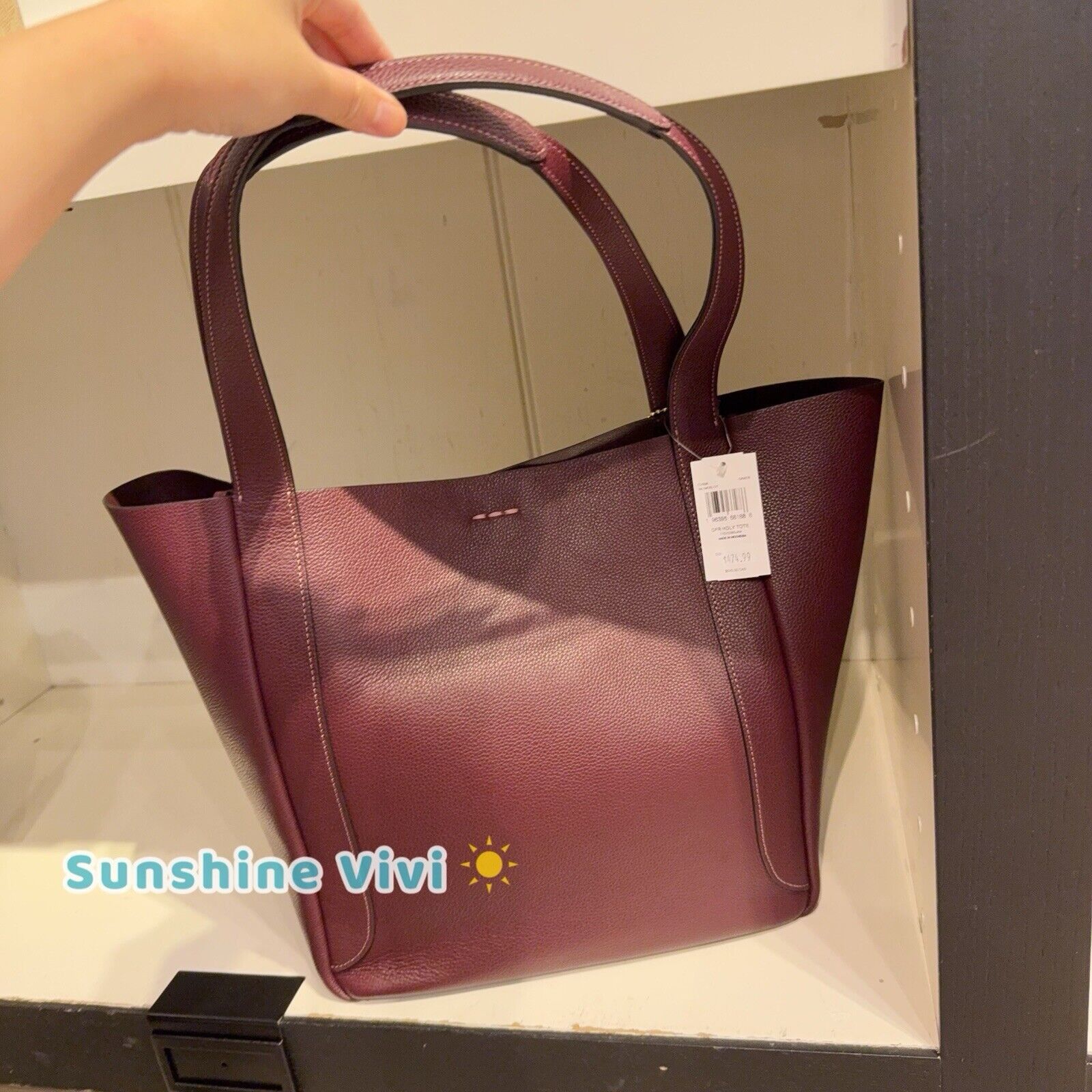 Coach NWT COACH Hadley Tote Bag CV996 Pebbled Leather/Gold/Merlot Size ONE SIZE - 3 Thumbnail