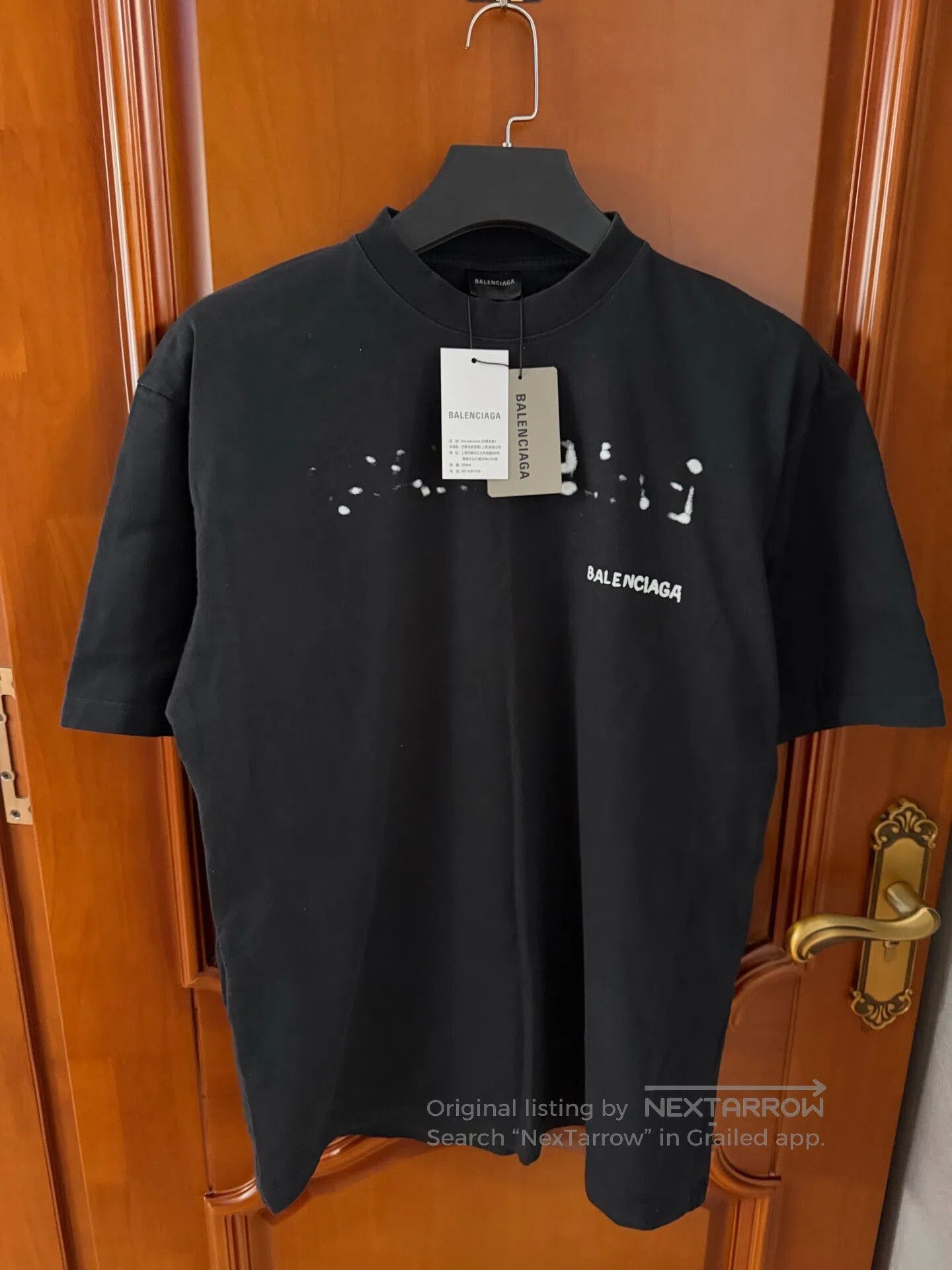 Balenciaga Balenciaga Black T-shirt with splashed logo| Size US XS / EU 42 / 0 - 1 Thumbnail