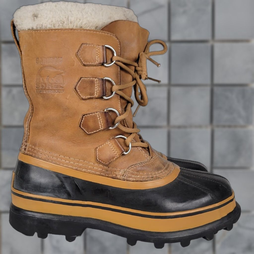 SOREL Sorel Caribou Boot Womens Size 7 NL1005-280 Waterproof Insulated Leather Brown Wool Lining Rubber Sole Shoes Size US 7 / IT 37 - 1 Thumbnail