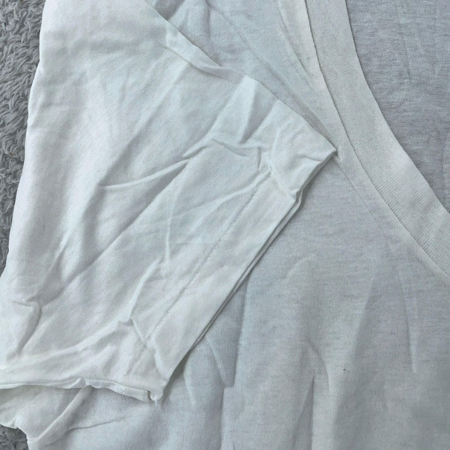 Hanes VINTAGE Hanes White V-Neck Shirt Mens S/M Blank Short Sleeve Cotton USA Tee Size US S / EU 44-46 / 1 - 3 Thumbnail