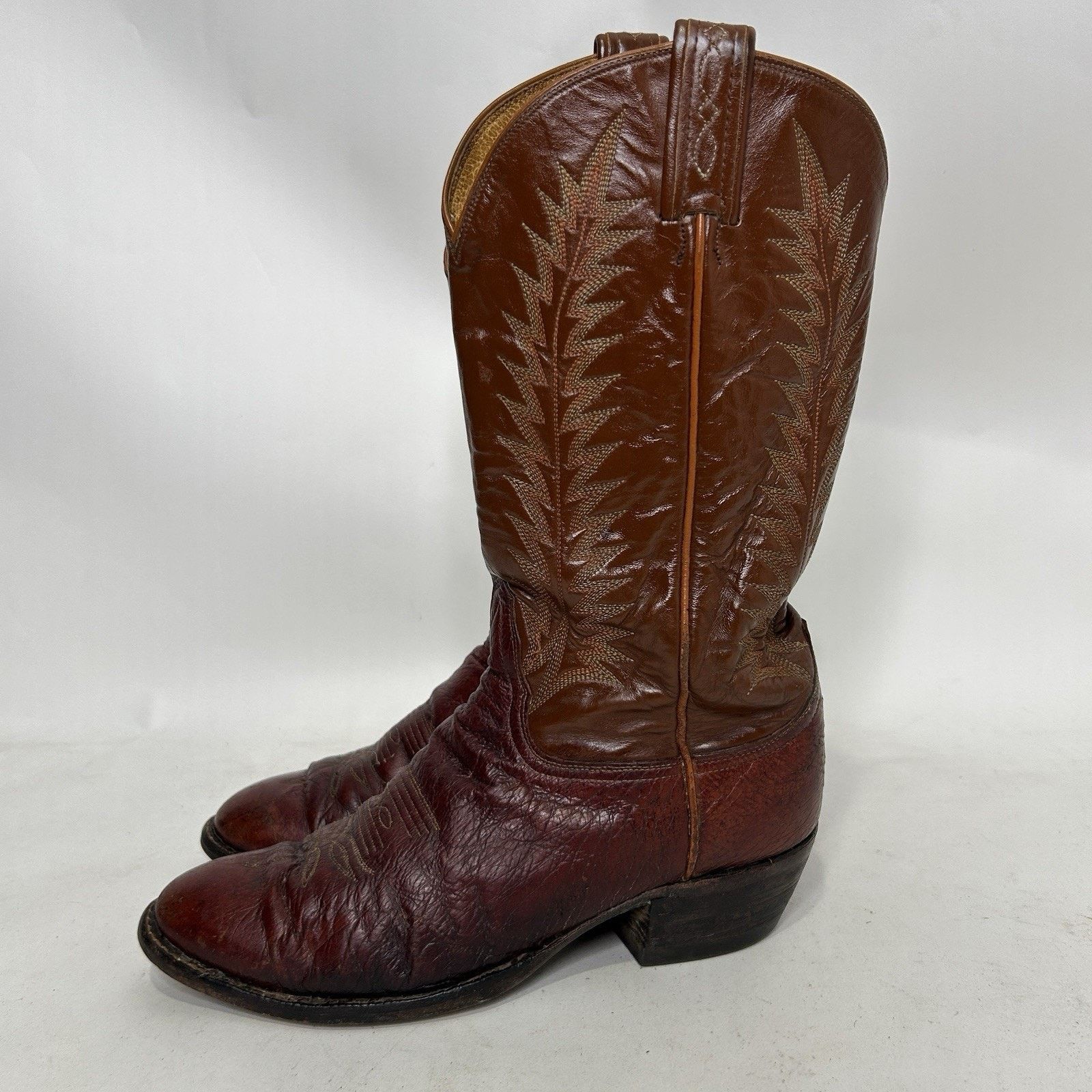 Tony Lama Vintage Tony Lama Leather Cowboy Boots Gold Label “Brown” Size US 8.5 / EU 41-42 - 6 Thumbnail