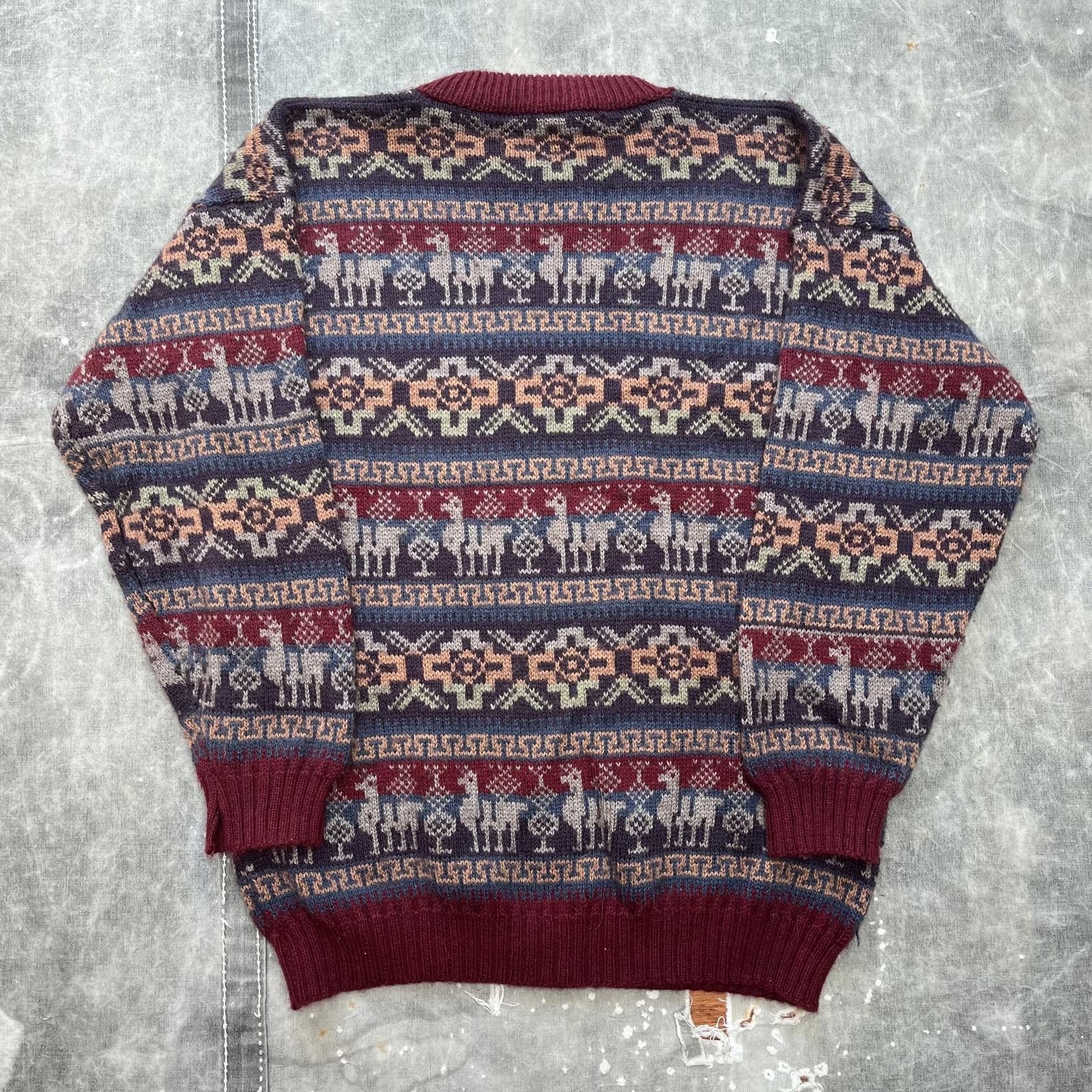 Vintage Vintage 1970s Unique Llama Alpaca Aztec Style Sweater Size US M / EU 48-50 / 2 - 5 Thumbnail