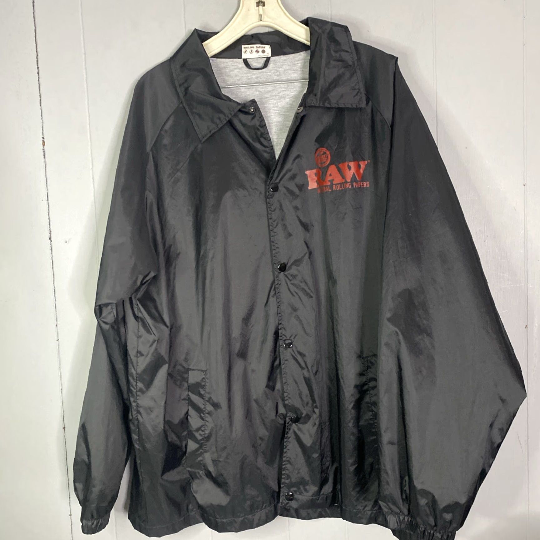 Vintage VINTAGE RAW Wind Breaker Men XL Black Lightweight Snap Closure Nature Theme Size US XL / EU 56 / 4 - 3 Thumbnail