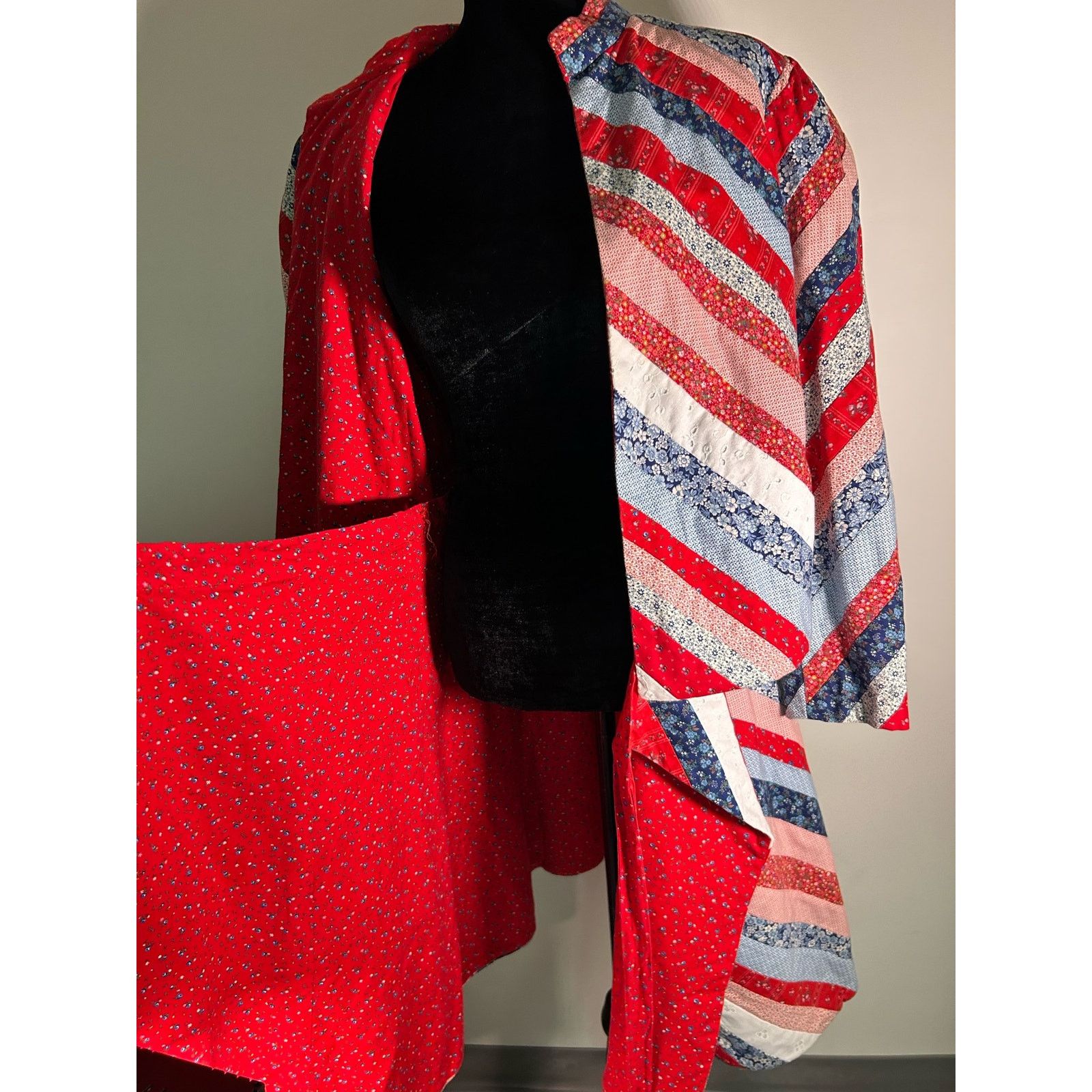 Handmade Quilted Two Piece Vintage Interchangeable Set Size S/M Size 22" - 17 Thumbnail