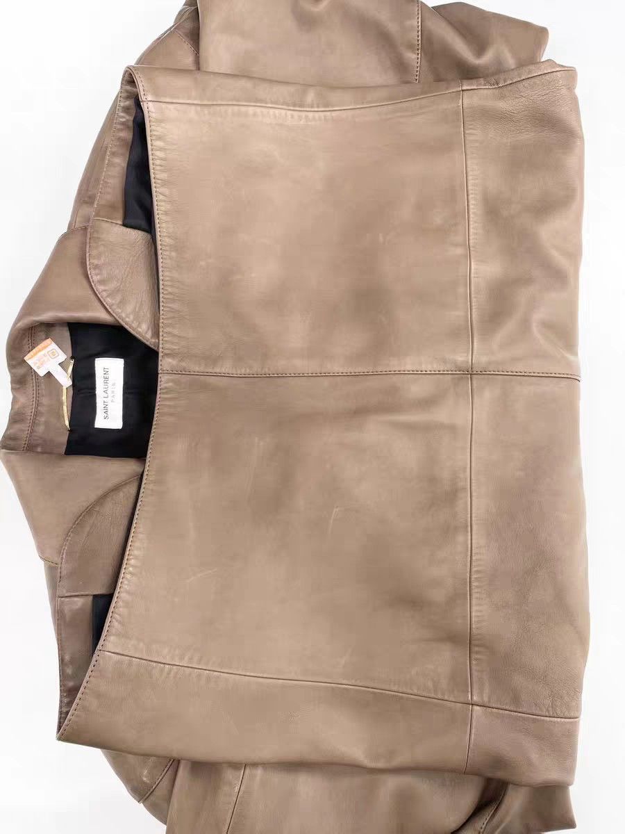 Yves Saint Laurent YSL Vintage Brown Lambskin Leather Jacket. Size S / US 4 / IT 40 - 4 Thumbnail