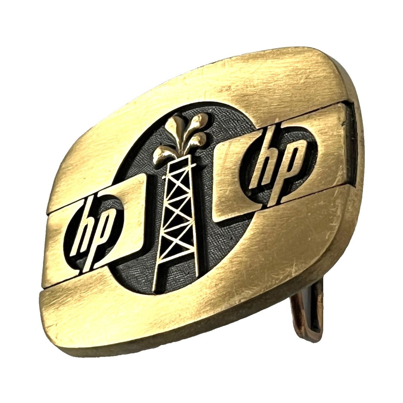 Other HP Oil Derrick Vintage Belt Buckle Solid Bronze Hewlett Pack Size ONE SIZE - 5 Thumbnail