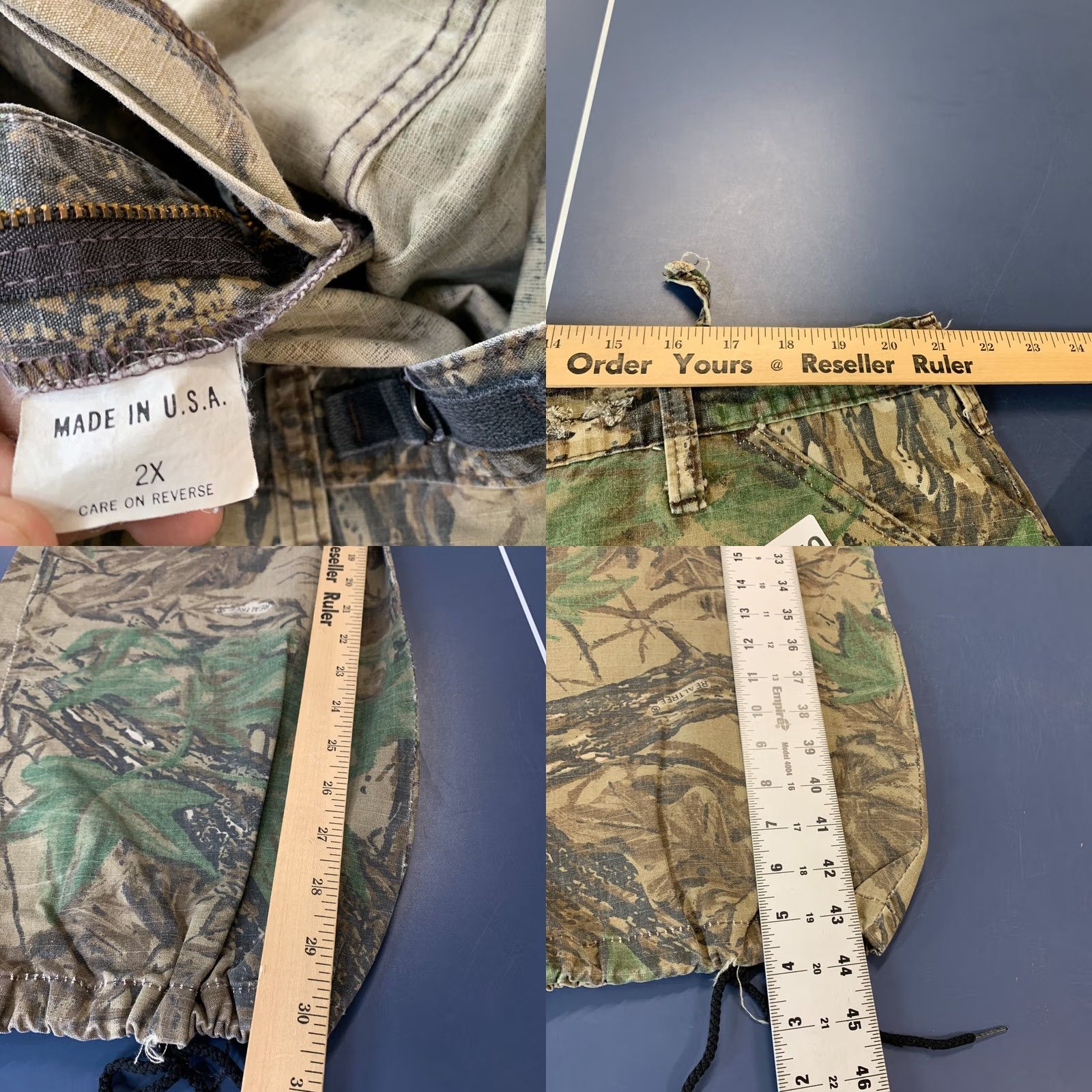 AMO VINTAGE Camo Hunting Pants Size 2XL 42x30 Brown Tree Made USA Pants Men 2XL Camouflage Cargo Relaxed Straight Inseam 30 USA Brown Camouflage 42x30 Size US 39 - 9 Thumbnail