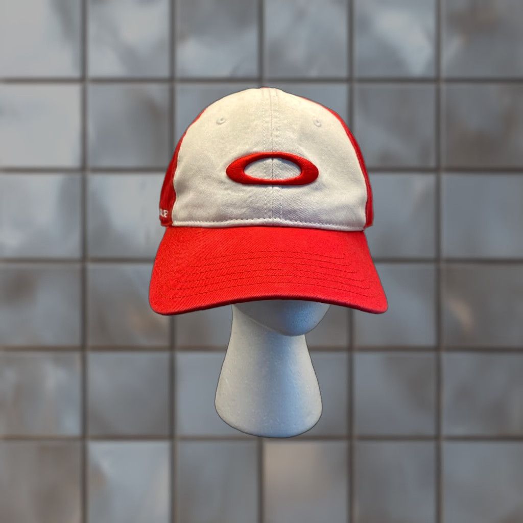 Oakley Oakley Hat Cap Mens One Size Red Twill Adjustable Logo Strapback Baseball Cap Size ONE SIZE - 1 Thumbnail