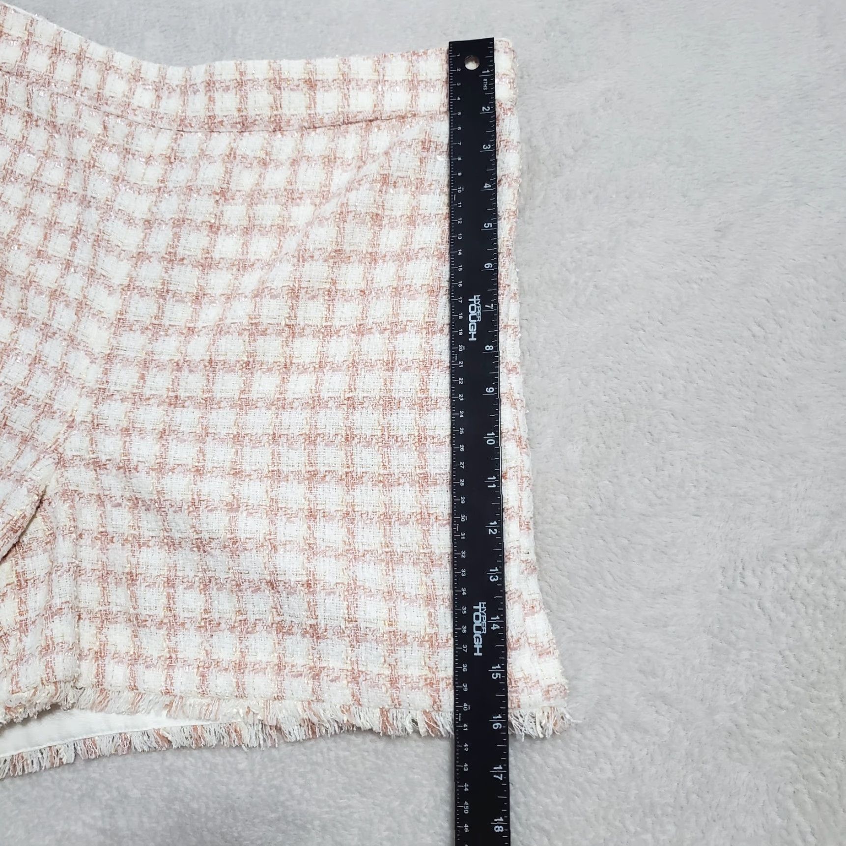 Ann Taylor Ann Taylor Shorts Women 14 Ivory Pink Tweed High Rise Side Zip Academia Preppy Size 36" / US 14 / IT 50 - 6 Thumbnail