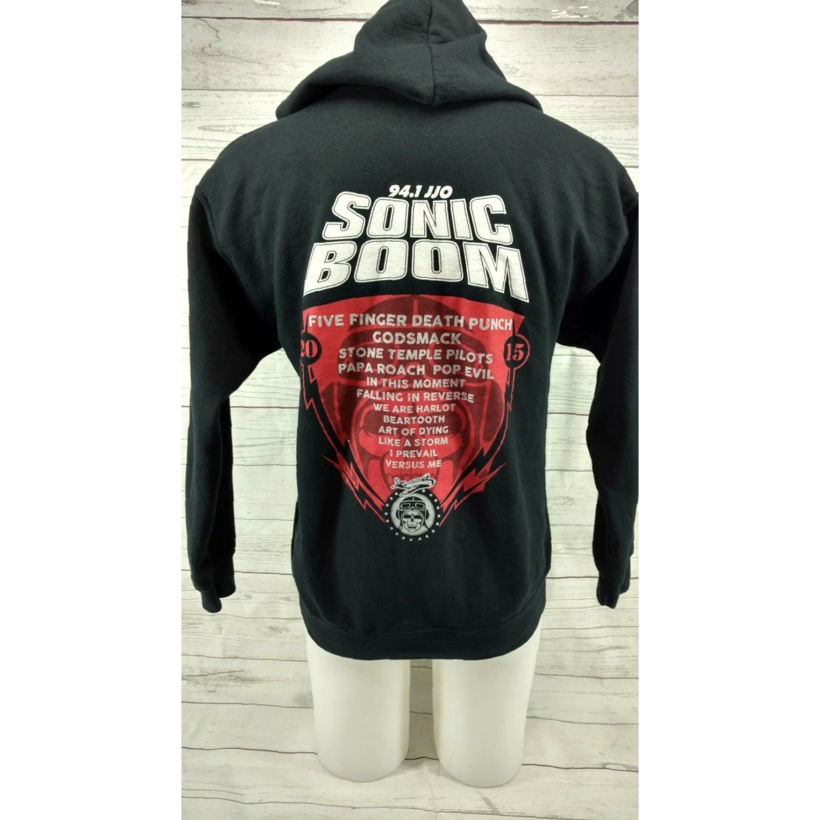 Gildan Sonic Boom Tour 2015 Five Finger Death Punch Size Medium Black Full-Zip Hoodie Size US M / EU 48-50 / 2 - 2 Thumbnail