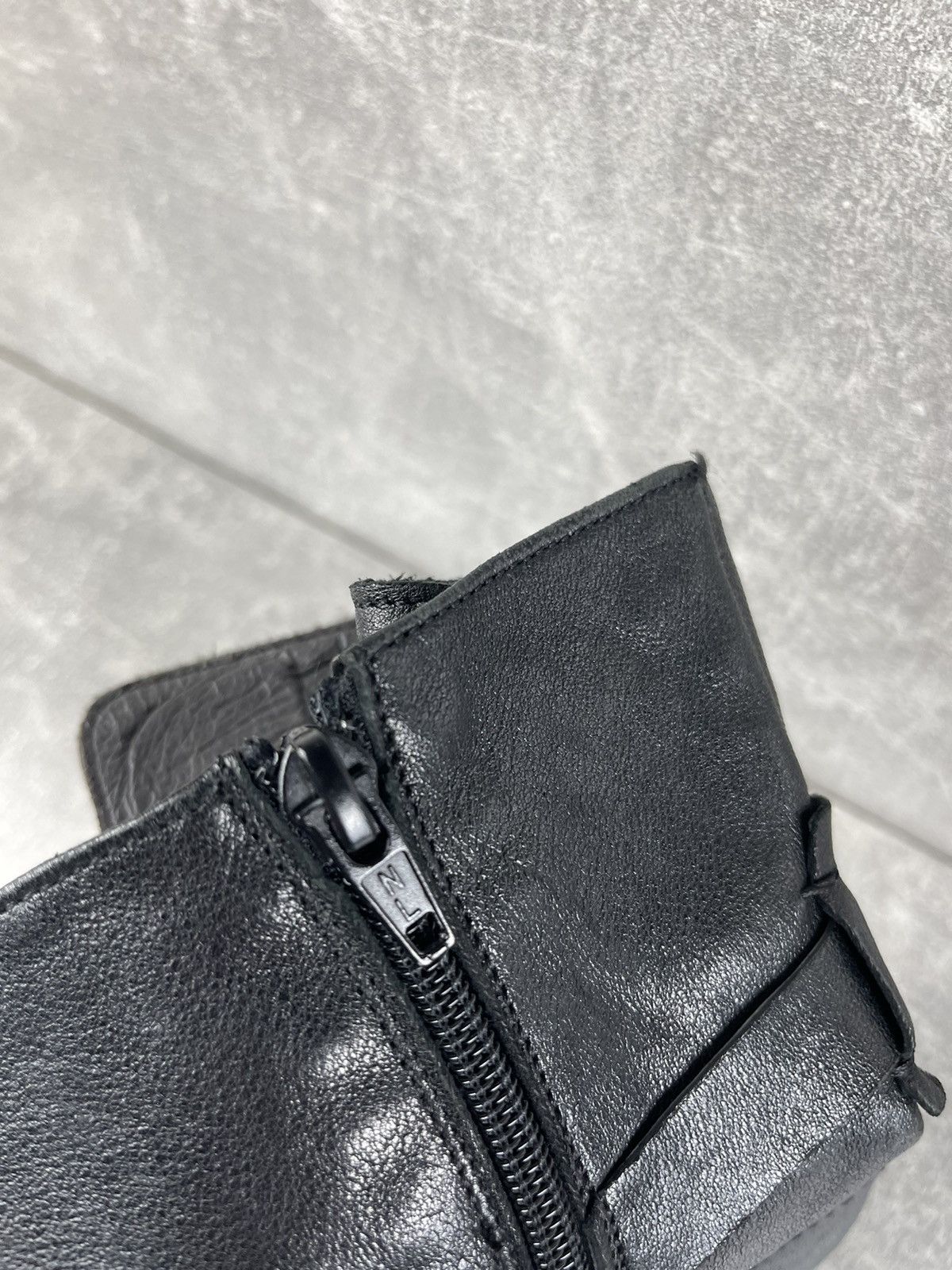Genuine Leather Avant Garde Gramar Glam Rock Black Leather Moto Buckle Boots Size US 7 / IT 37 - 16 Thumbnail