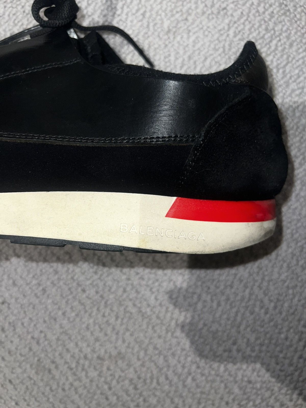 Balenciaga Balenciaga Race Runner Black Leather & Mesh Sneakers Size 8 Size US 8 / EU 41 - 10 Thumbnail