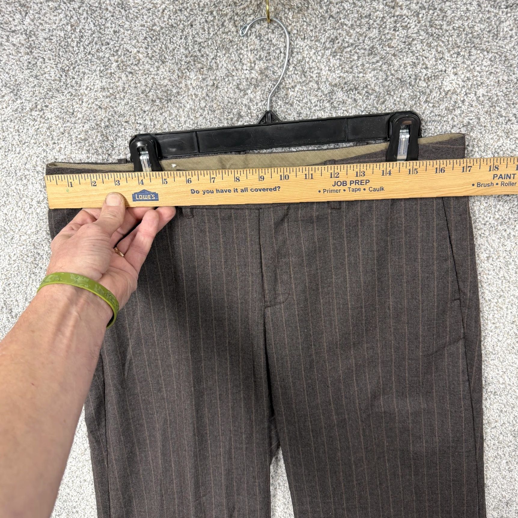 Gap Gap Womens Ankle Trouser Wool-Blend Pinstripe Cuffed 34x28 Regular 8 Brown Tan Dress Pants Workwear Size 30" / US 8 / IT 44 - 2 Thumbnail