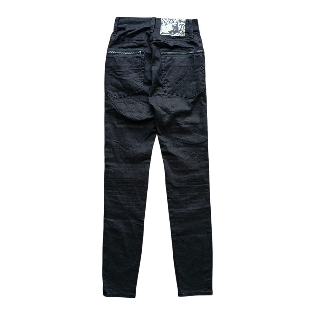 Hysteric Glamour Hysteric Glamour Distressed Zipper Studded Black Biker Jeans Size 23" - 2 Thumbnail