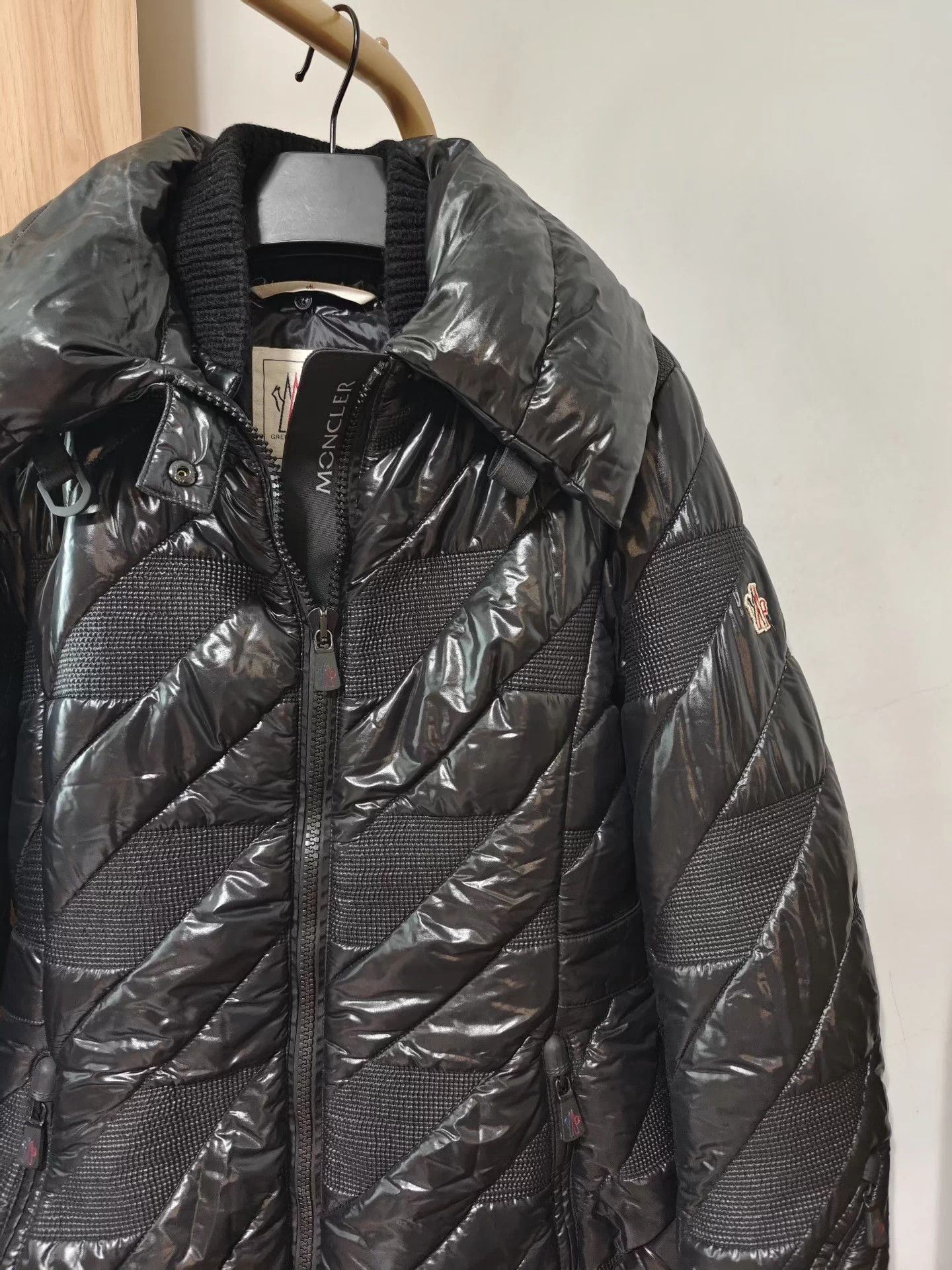 Moncler Moncler Brouel black patent leather down jacket Size M / US 6-8 / IT 42-44 - 1 Thumbnail