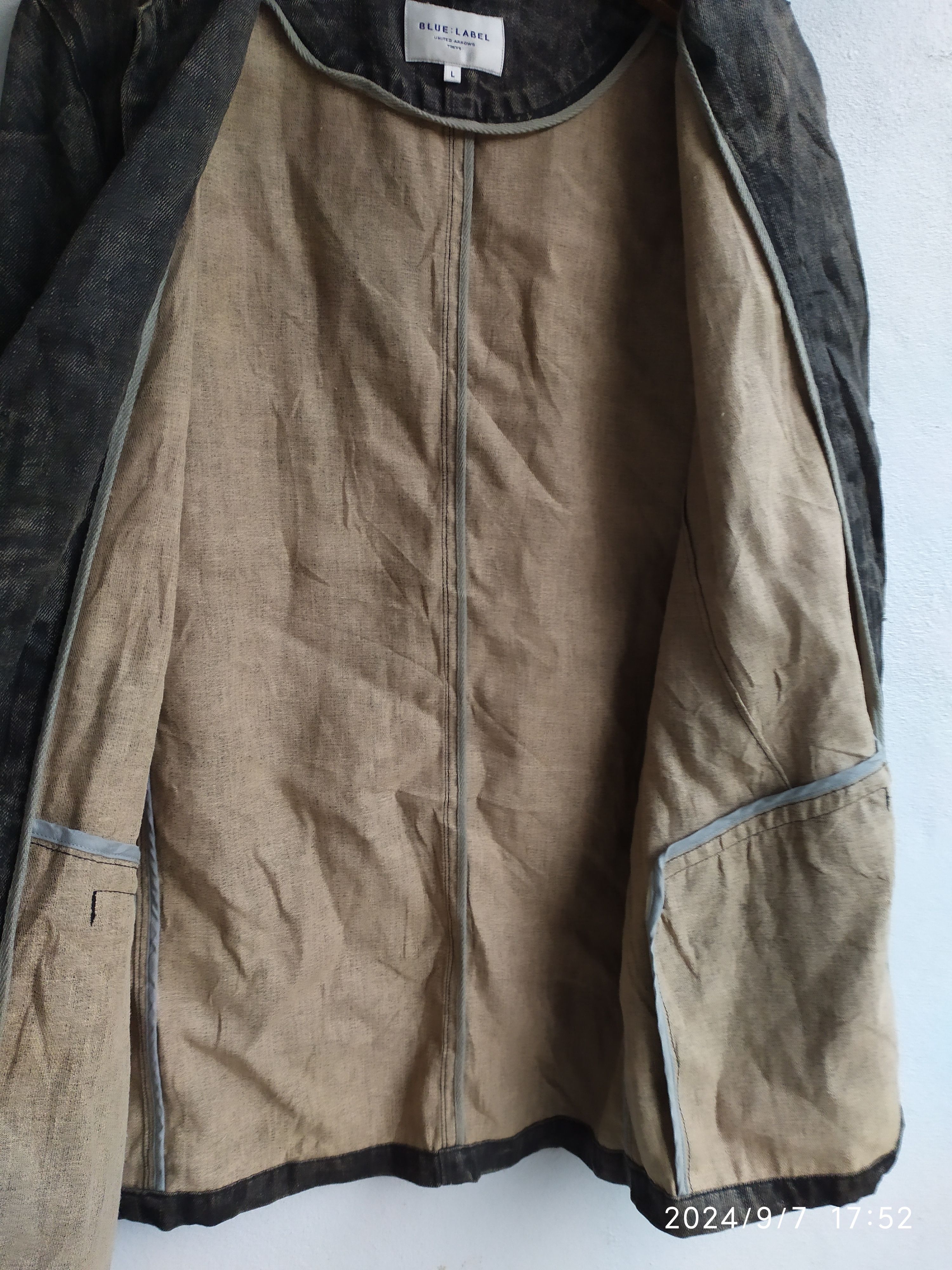 14th Addiction × If Six Was Nine × Japanese Brand United Arrows Blue Label Distressed Denim Blazer Jacket Size US L / EU 52-54 / 3 - 7 Thumbnail