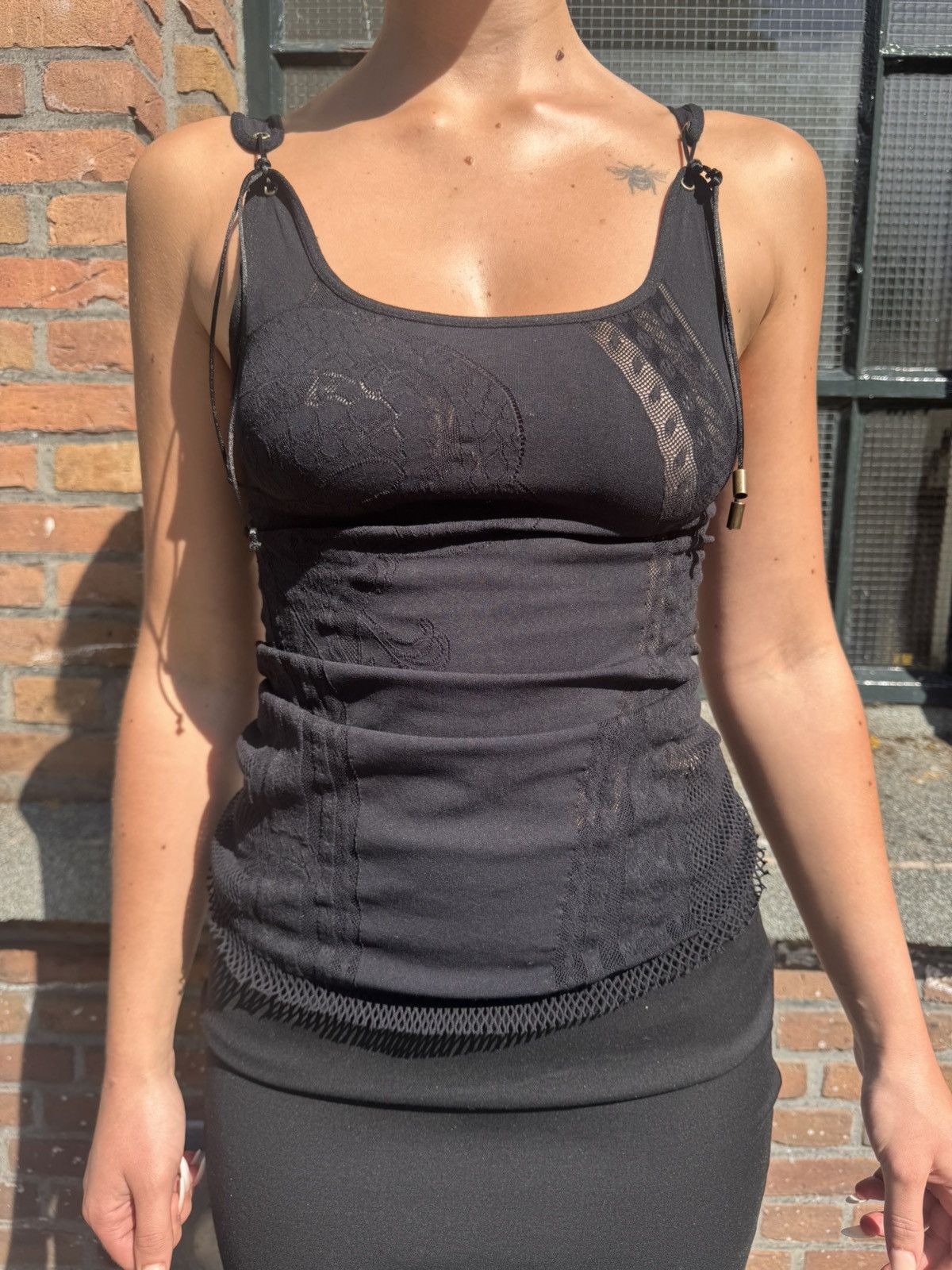 Just Cavalli laced mesh tank top Size M / US 6-8 / IT 42-44 - 1 Thumbnail