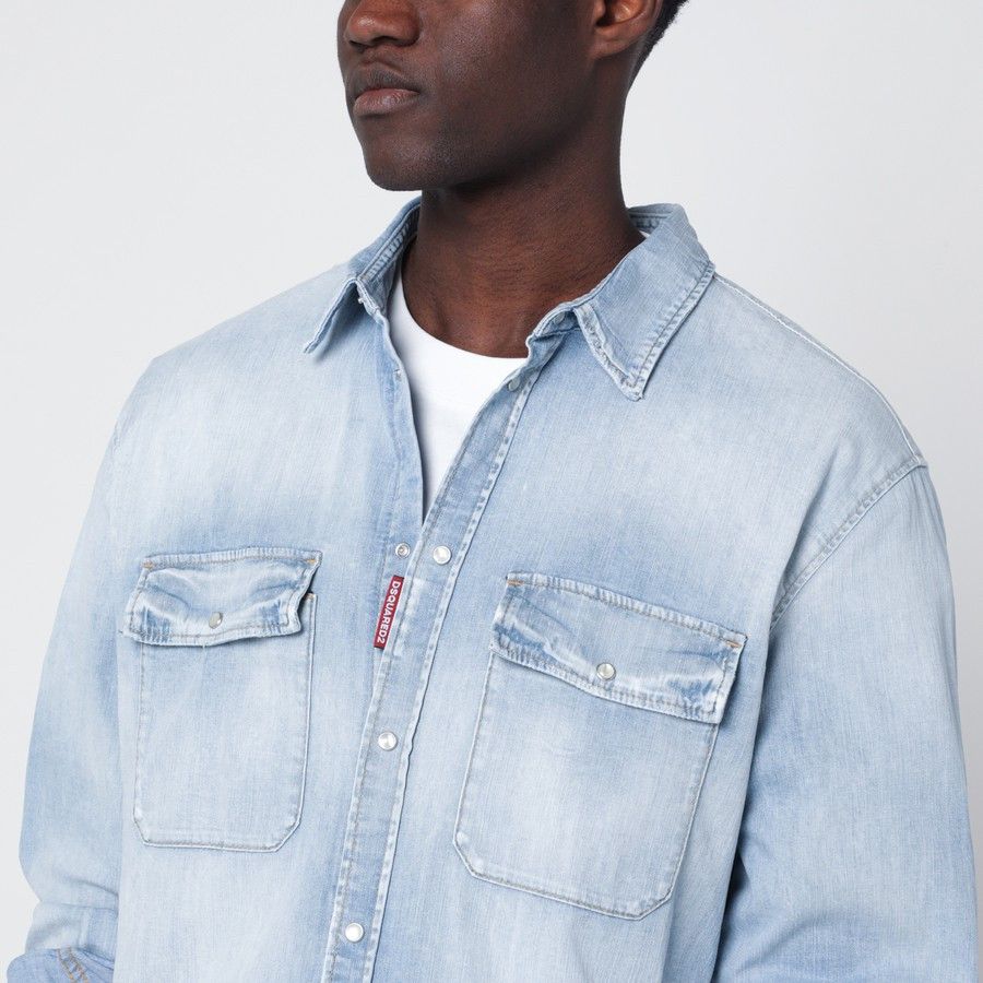 Dsquared2 o1d2blof0226 Denim Shirt in Light Blue Size US M / EU 48-50 / 2 - 4 Thumbnail