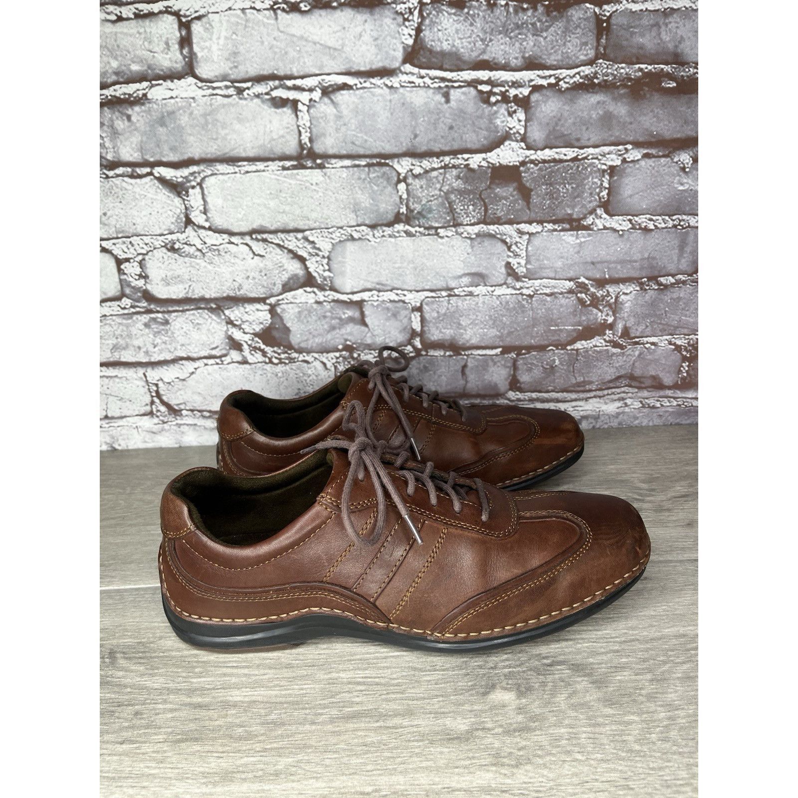 Rockport Rockport K52456 Brown Leather Casual Lace Up Casual Sneakers Size US 9 / EU 42 - 2 Thumbnail