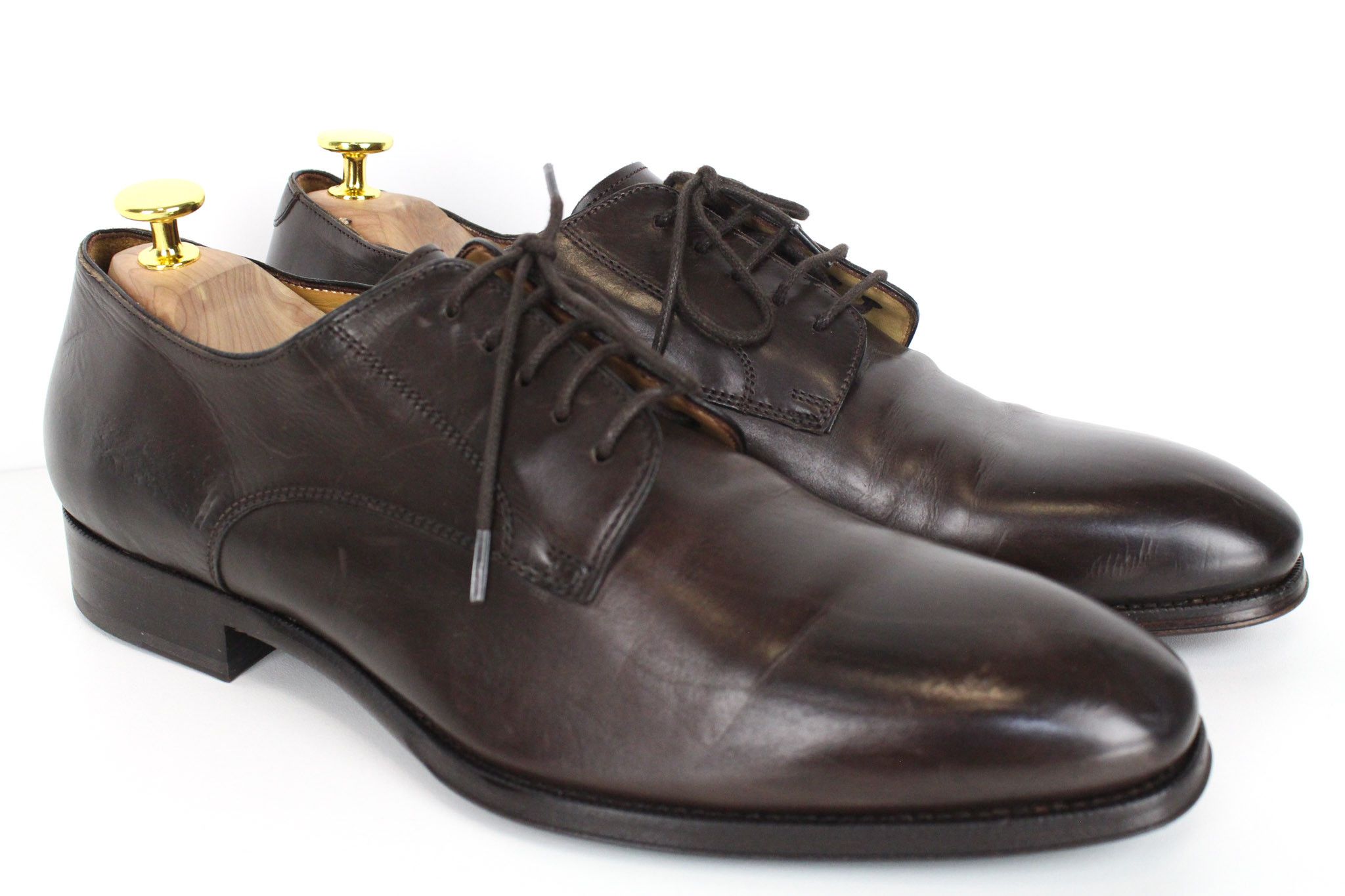 Suitsupply Eu43 Brown Leather Low-Top Laced 72584 Shoes, Men's (Size 10)
