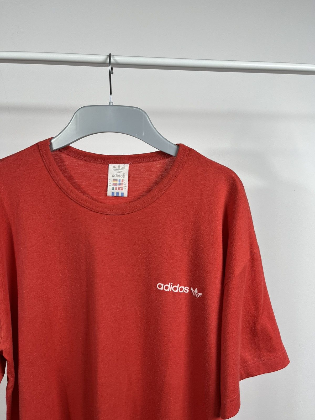 Adidas × Vintage Vintage Adidas Trefoil Red T-Shirt Made in Yugoslavia L Size US L / EU 52-54 / 3 - 2 Thumbnail