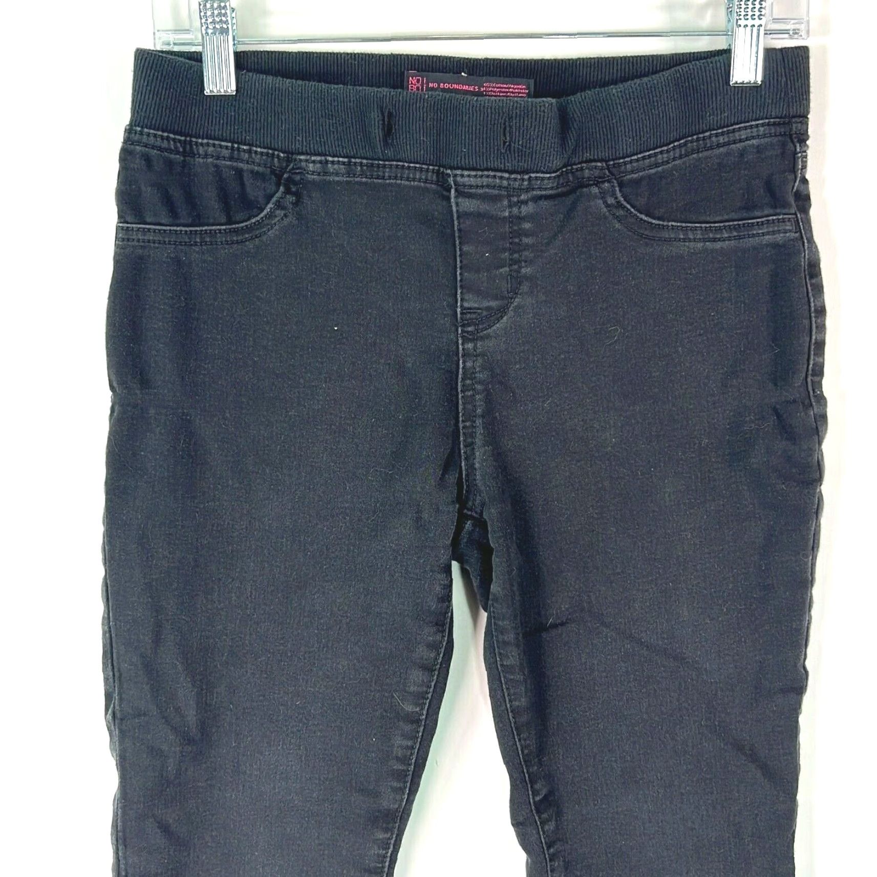 Vintage NO Boundaries NOBO Womens Black Low Rise Pull On Jeggings Jeans M 8-10 Size 32" / US 10 / IT 46 - 3 Thumbnail