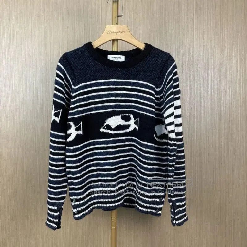 Thom Browne Thom Browne Striped Cotton Long-Sleeve Sweater . Size M / US 6-8 / IT 42-44 - 1 Thumbnail