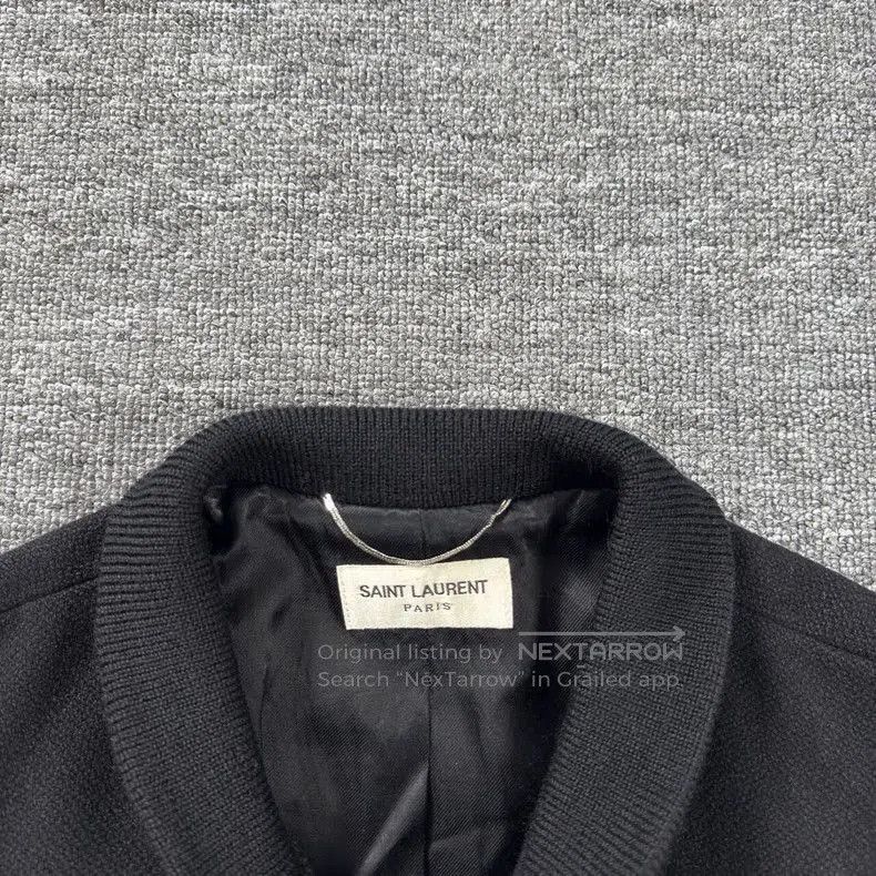 Saint Laurent Paris SLP Black Striped Varsity Jacket. Size US M / EU 48-50 / 2 - 5 Thumbnail
