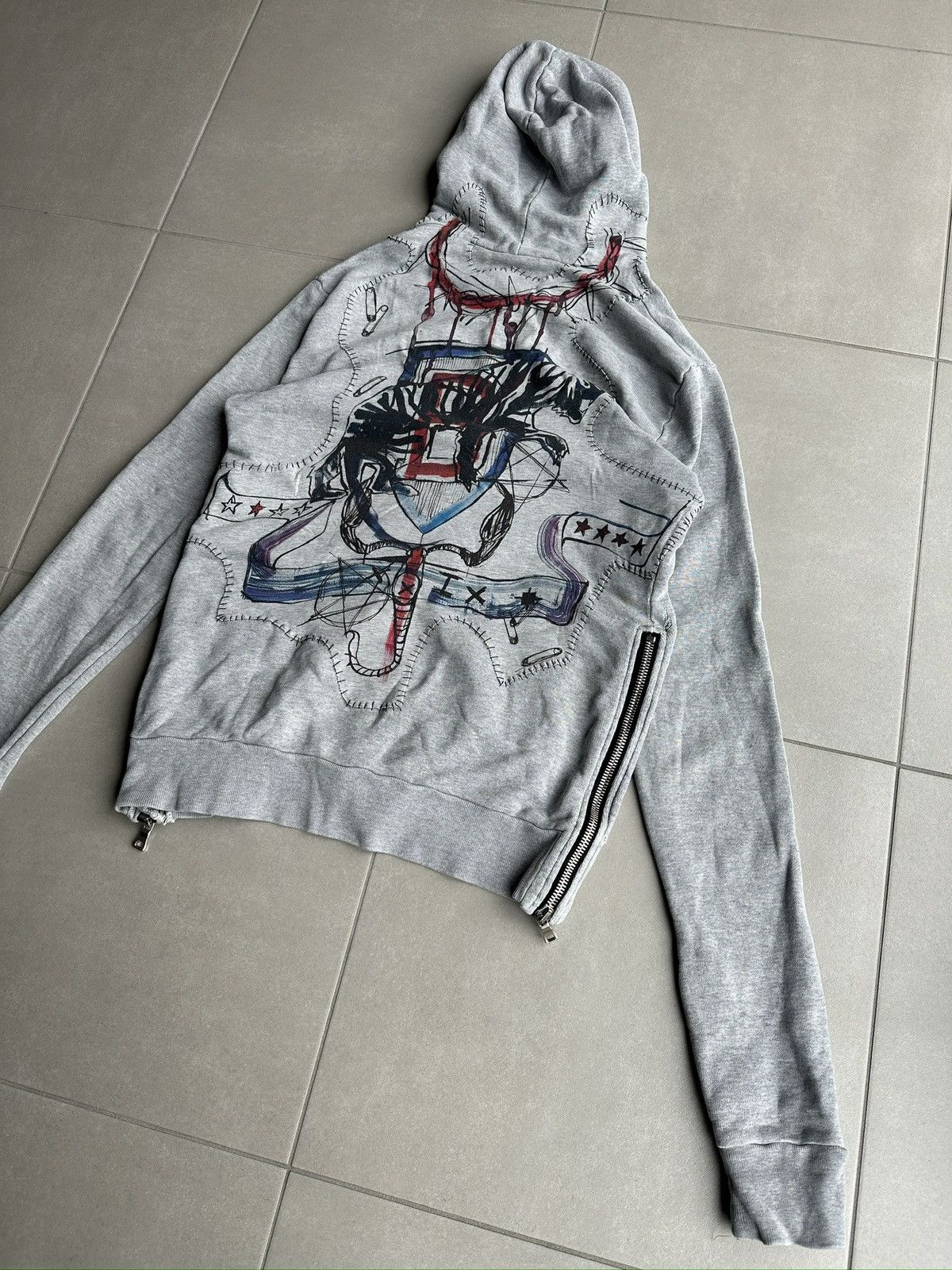 Balmain Balmain Homme SS11 distressed graffiti hoodie Size US M / EU 48-50 / 2 - 9 Thumbnail