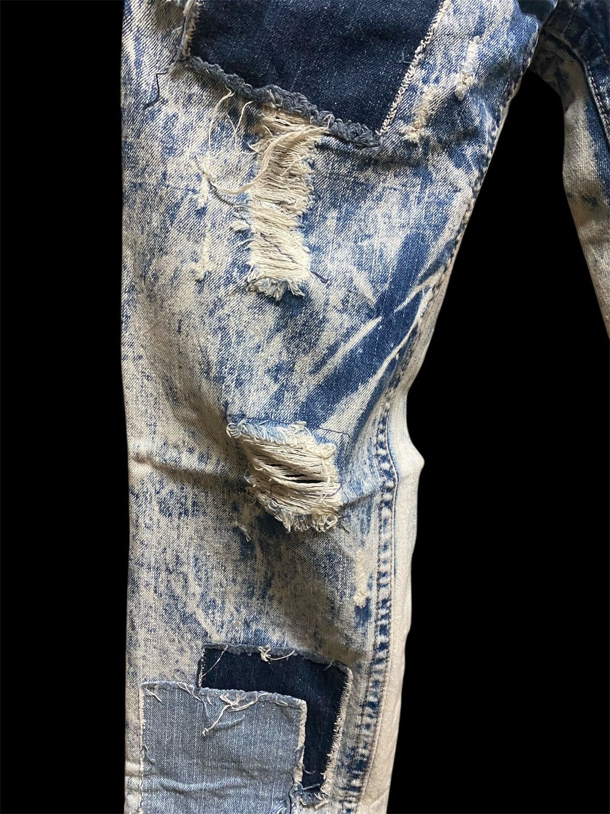 Japanese Brand Vestiamo Acid Wash Patchwork Distressed Jens Size US 30 / EU 46 - 5 Thumbnail
