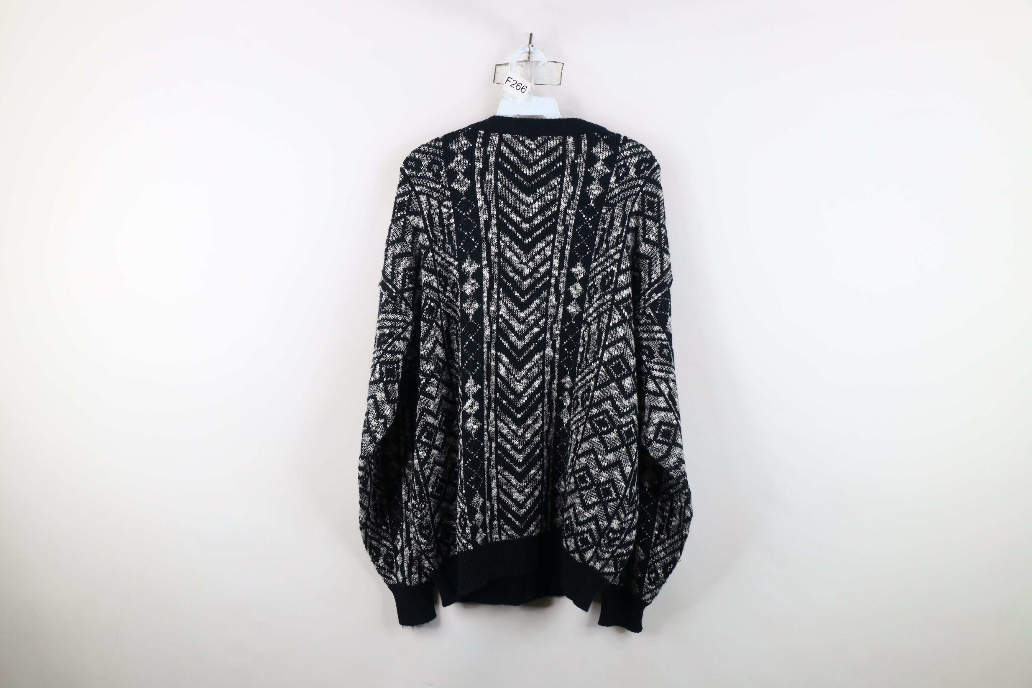 Vintage Vintage 90s Streetwear Geometric Knit Cardigan Sweater Size US L / EU 52-54 / 3 - 8 Thumbnail