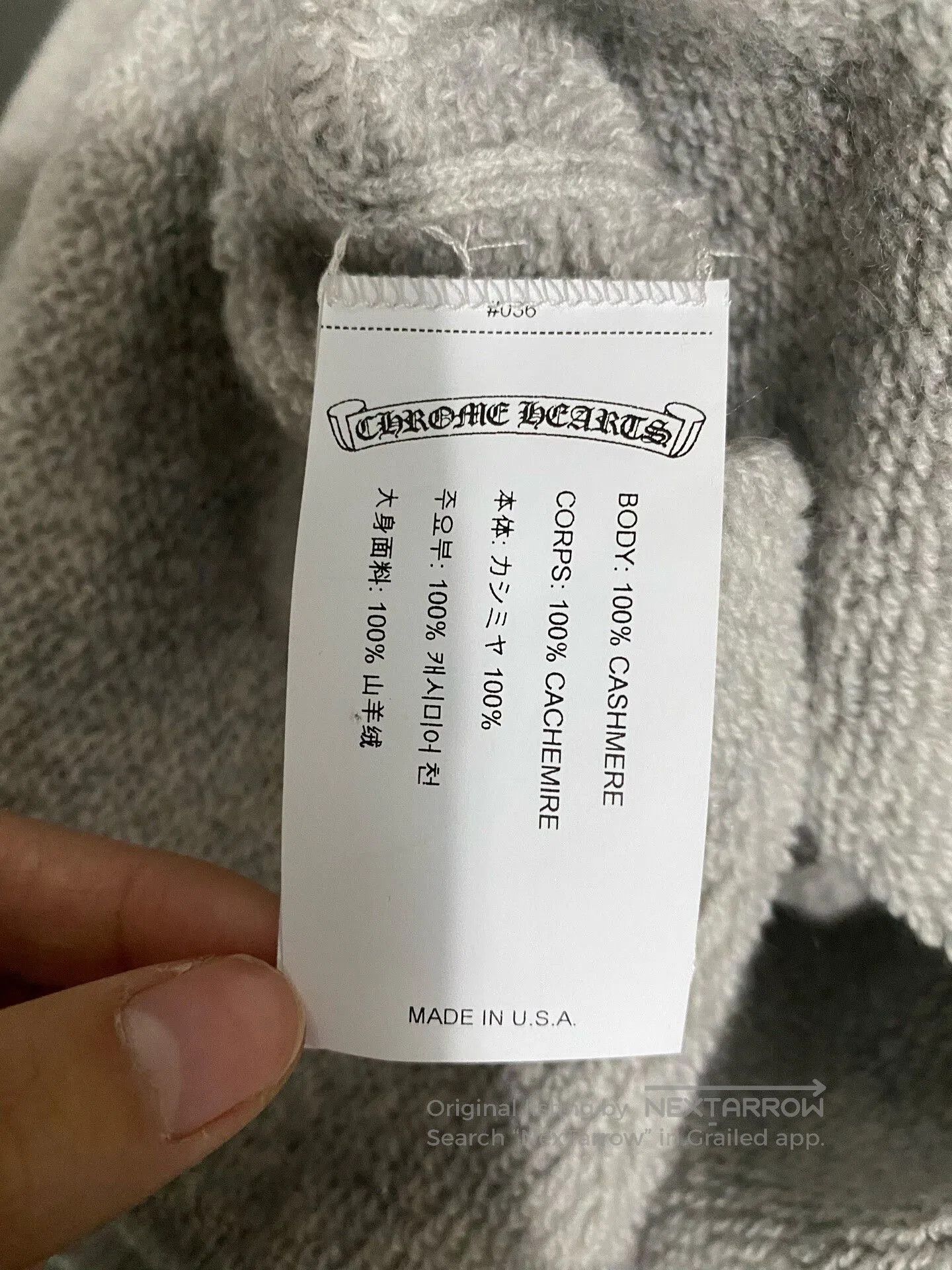 Chrome Hearts chrome hearts gray cashmere embroidered sweater. Size US M / EU 48-50 / 2 - 7 Thumbnail