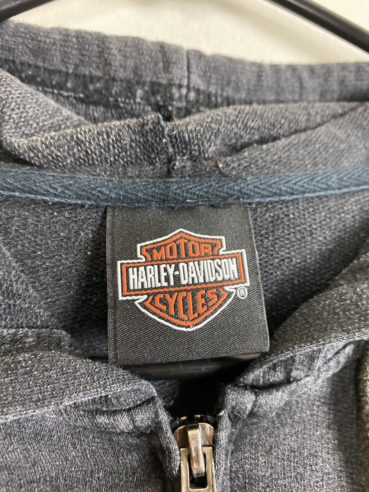 Harley Davidson Vintage Harley Davidson Faded Zip Up Hoodie Sweatshirt y2k Size US L / EU 52-54 / 3 - 3 Thumbnail