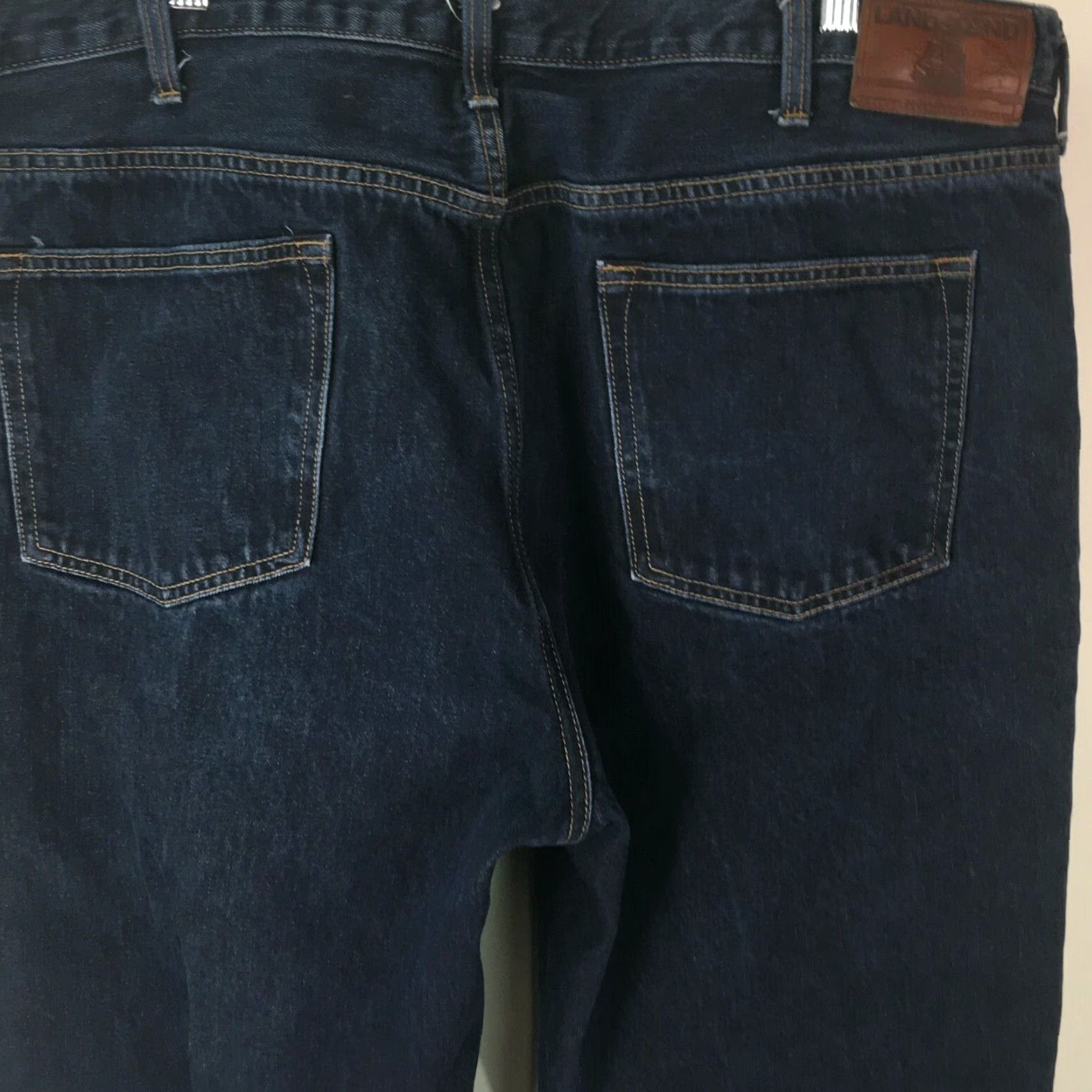 Lands' End Lands' End Men's High Rise Blue Denim Jeans, Size 42, Traditional Fit, Straight Leg, Regular Length, Casual Style Size US 42 / EU 58 - 4 Thumbnail