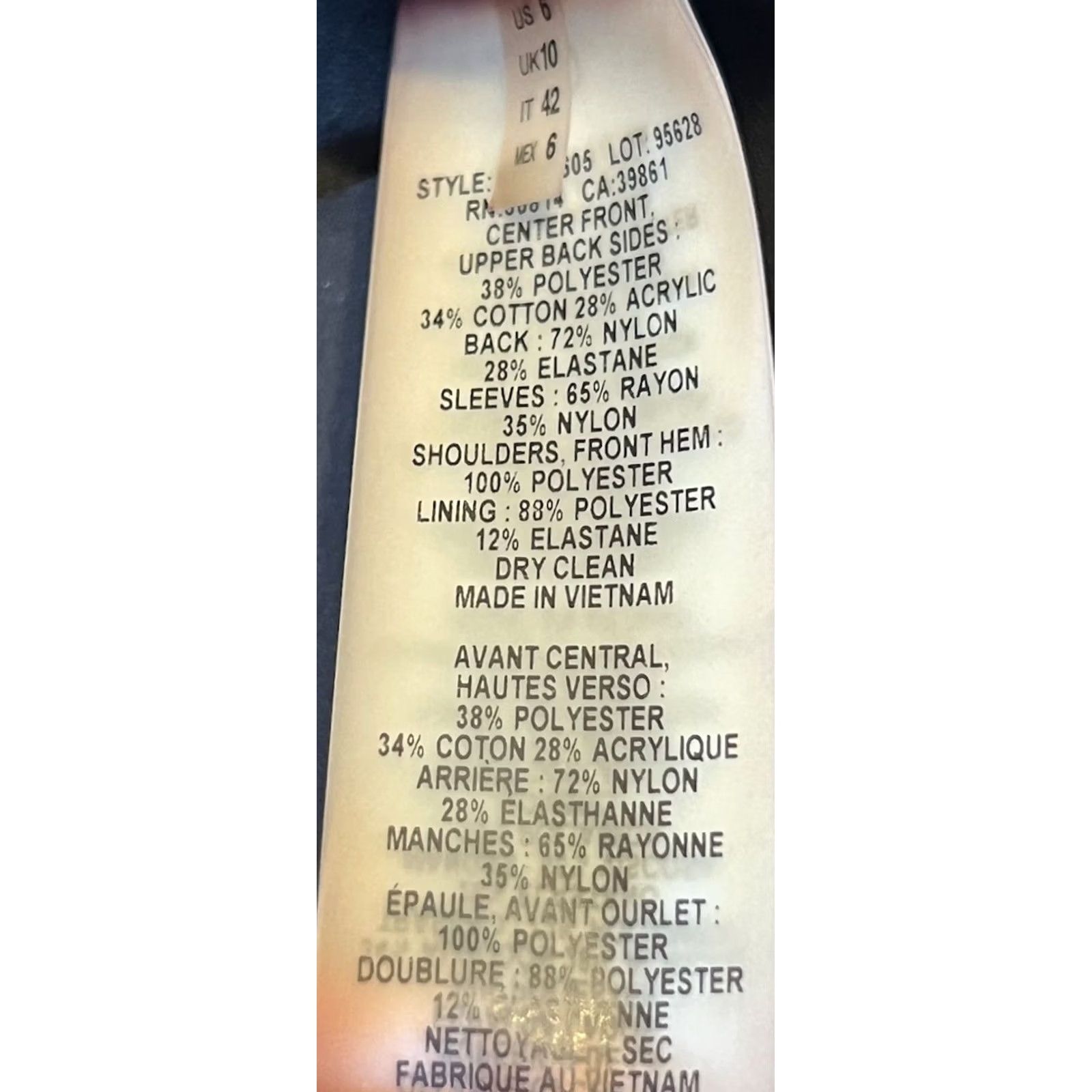 Elie Tahari Elie Tahari Sheath Dress Black V-Neck Knee-Length Full Zip Short Sleeve Women 6 Designer Modern Mixed Media Pattern Block Fully Lined Zip Back Size M / US 6-8 / IT 42-44 - 6 Thumbnail