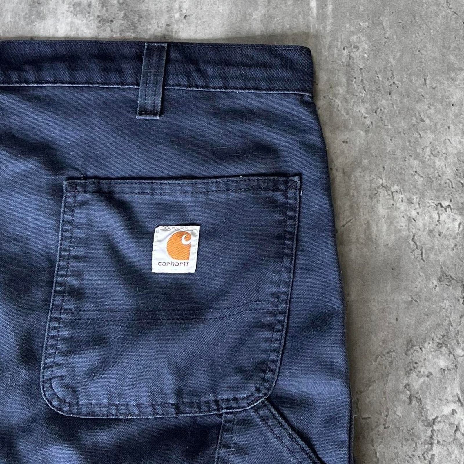 Carhartt × Carhartt Wip × Vintage Crazy Vintage Y2K Carhartt Baggy Carpenter Pants Navy Blue Size US 38 / EU 54 - 3 Thumbnail