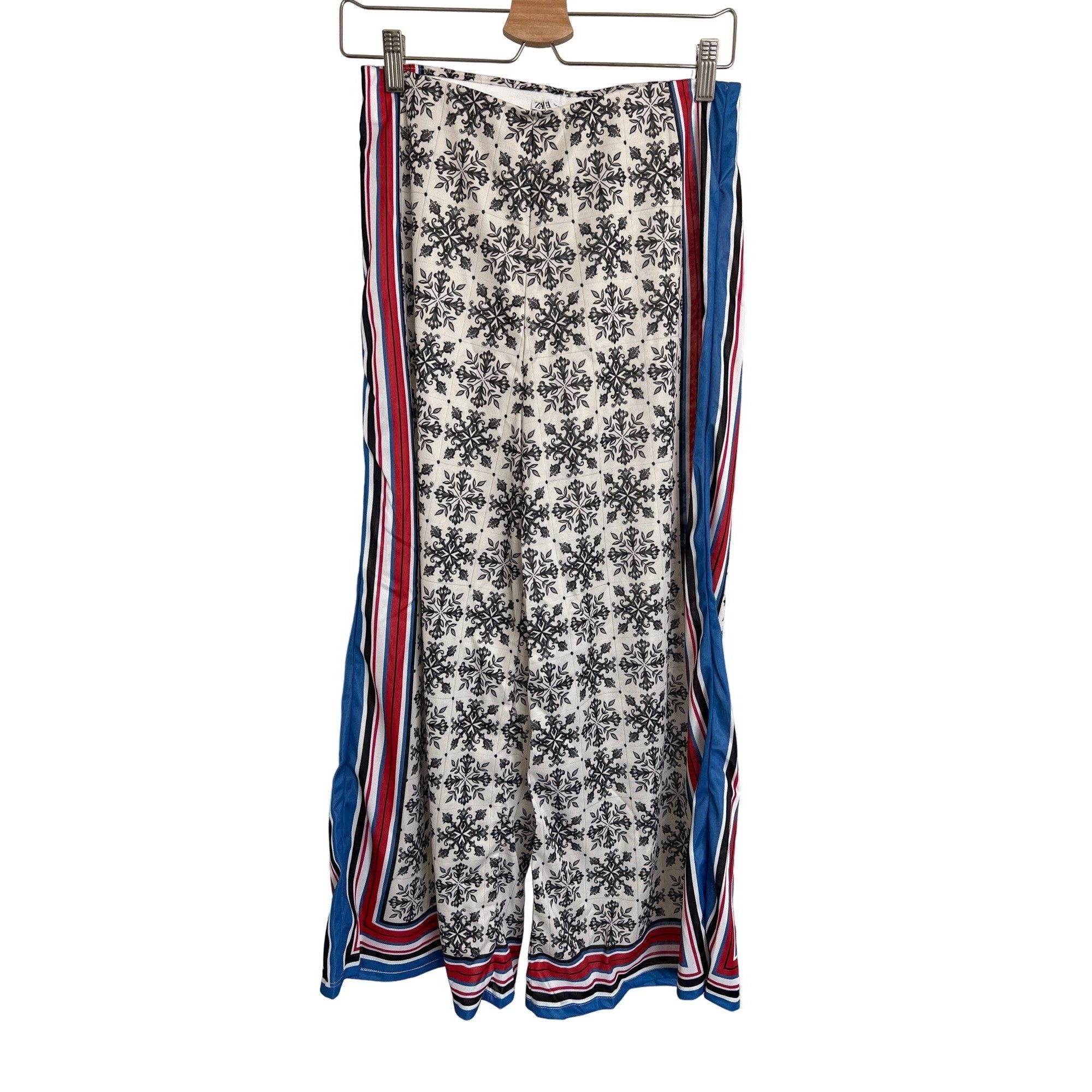 Zara Zara Contrast Striped Scarf Print Detail Pants Size 30" / US 8 / IT 44 - 4 Thumbnail