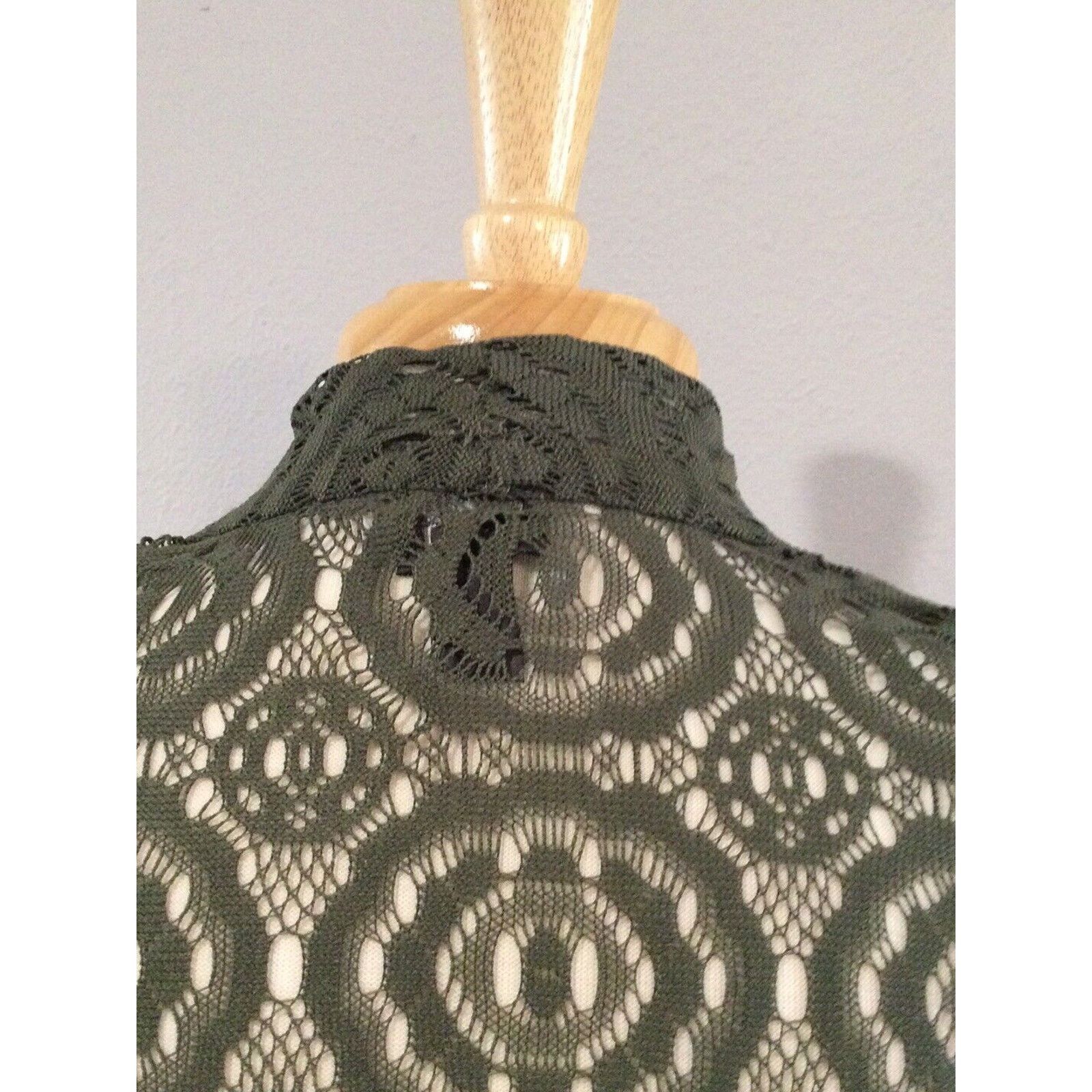 Chicos Chicos Travelers Green Crochet Jacket 3/4 Sleeve 1/M Size M / US 6-8 / IT 42-44 - 11 Thumbnail
