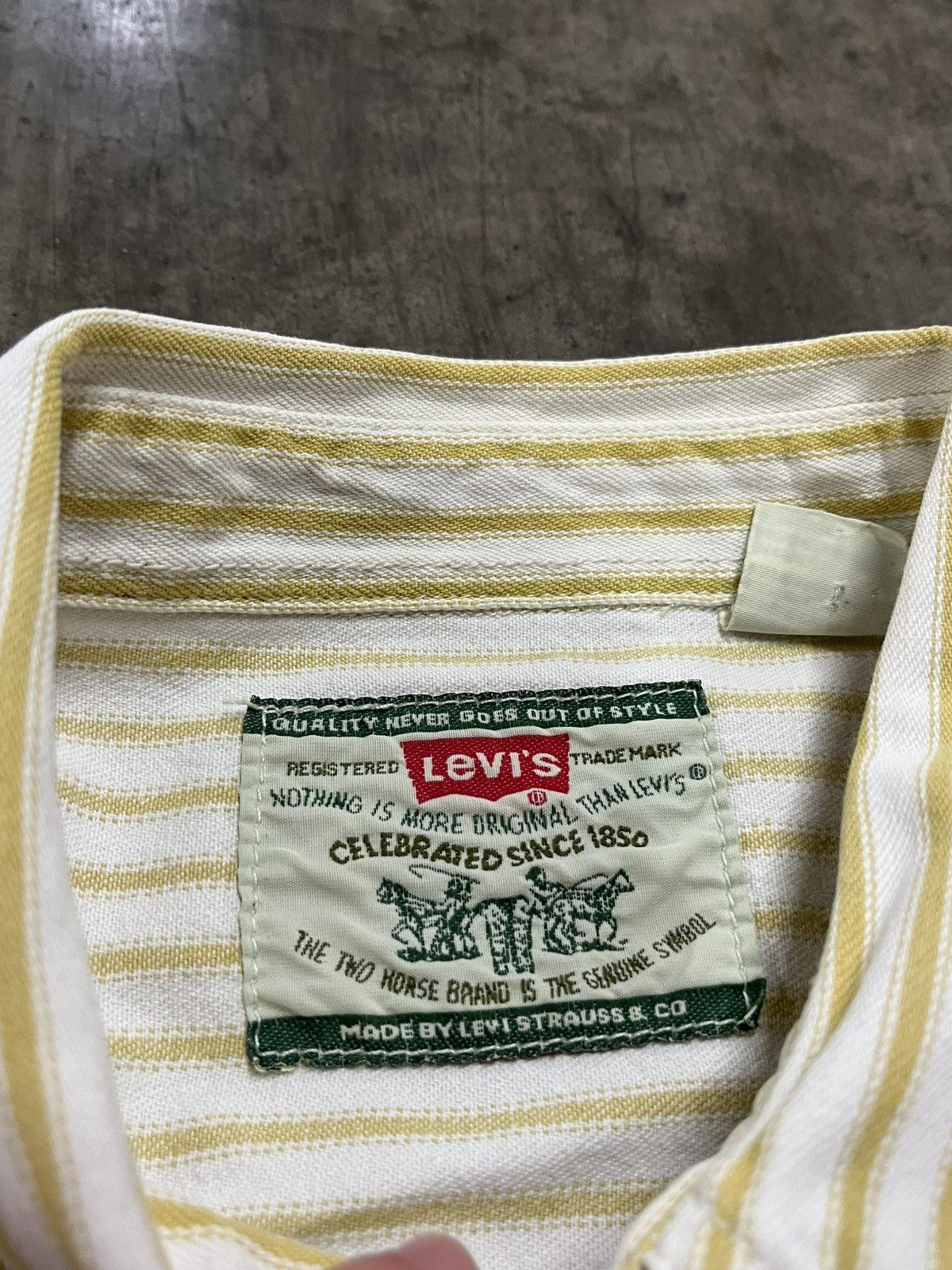 Levi's × Vintage Levi’s stripped heavy cotton preppy look longsleeve rare Size US XL / EU 56 / 4 - 8 Thumbnail