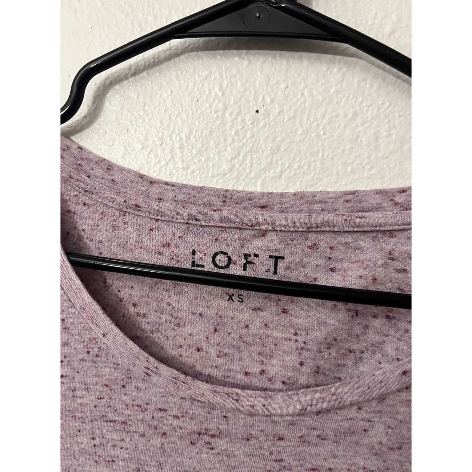 Ann Taylor VINTAGE Ann Taylor Loft Womens T-Shirt Crew Neck Long Sleeve Cotton Blend Purple Basic Fall Winter XS Women Size XS / US 0-2 / IT 36-38 - 3 Thumbnail